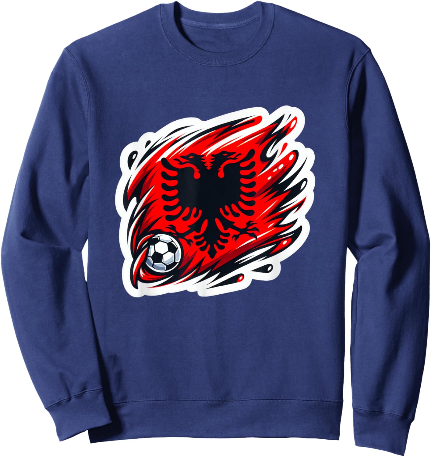 Leistungsstarke patriotische albanische Flagge Albanien Fan Sweatshirt - Sweatshirt | Navy