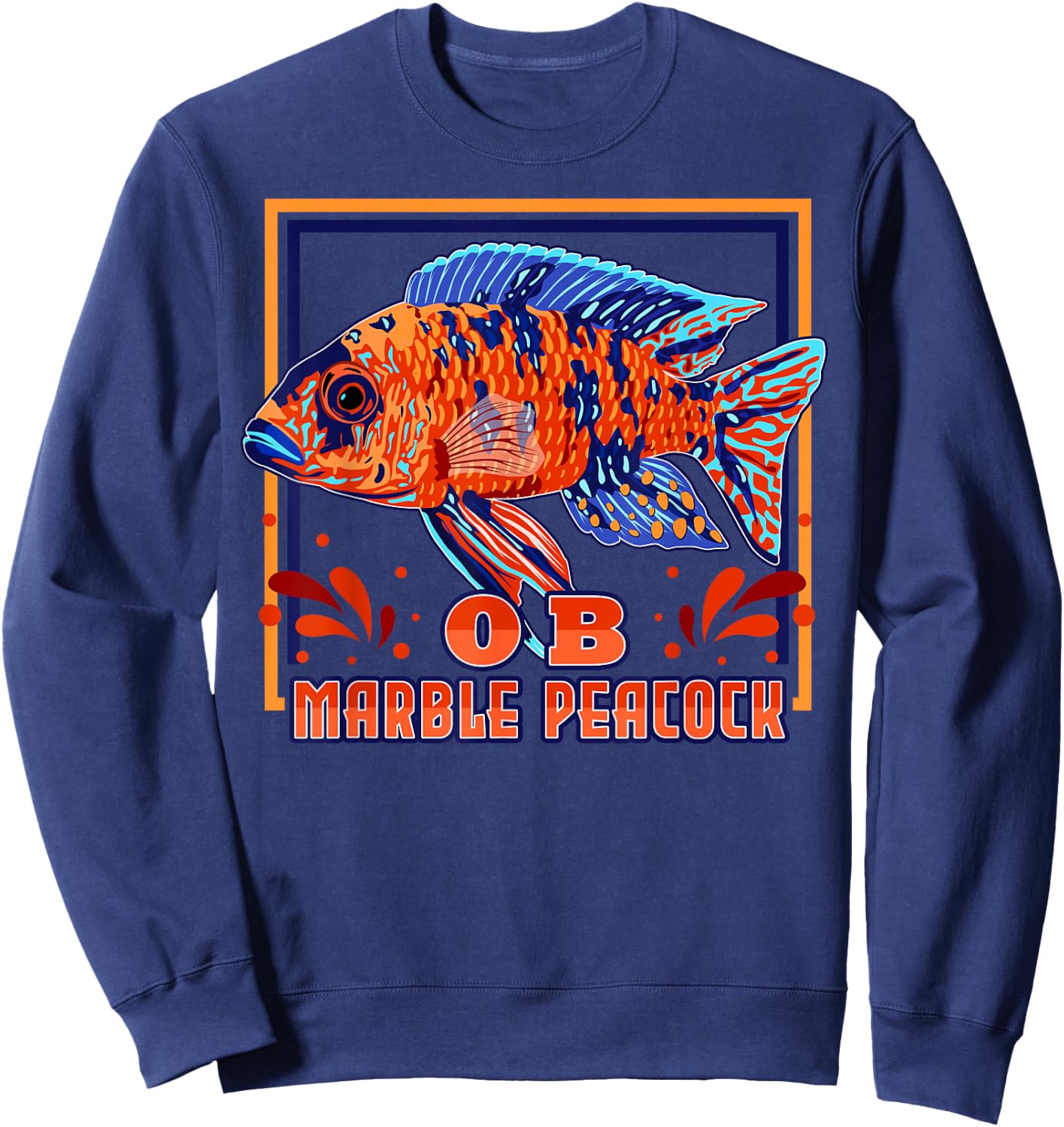 OB Peacock Cichlid Malawi Cichlid Aquarium Fish Sweatshirt - Sweatshirt | Navy