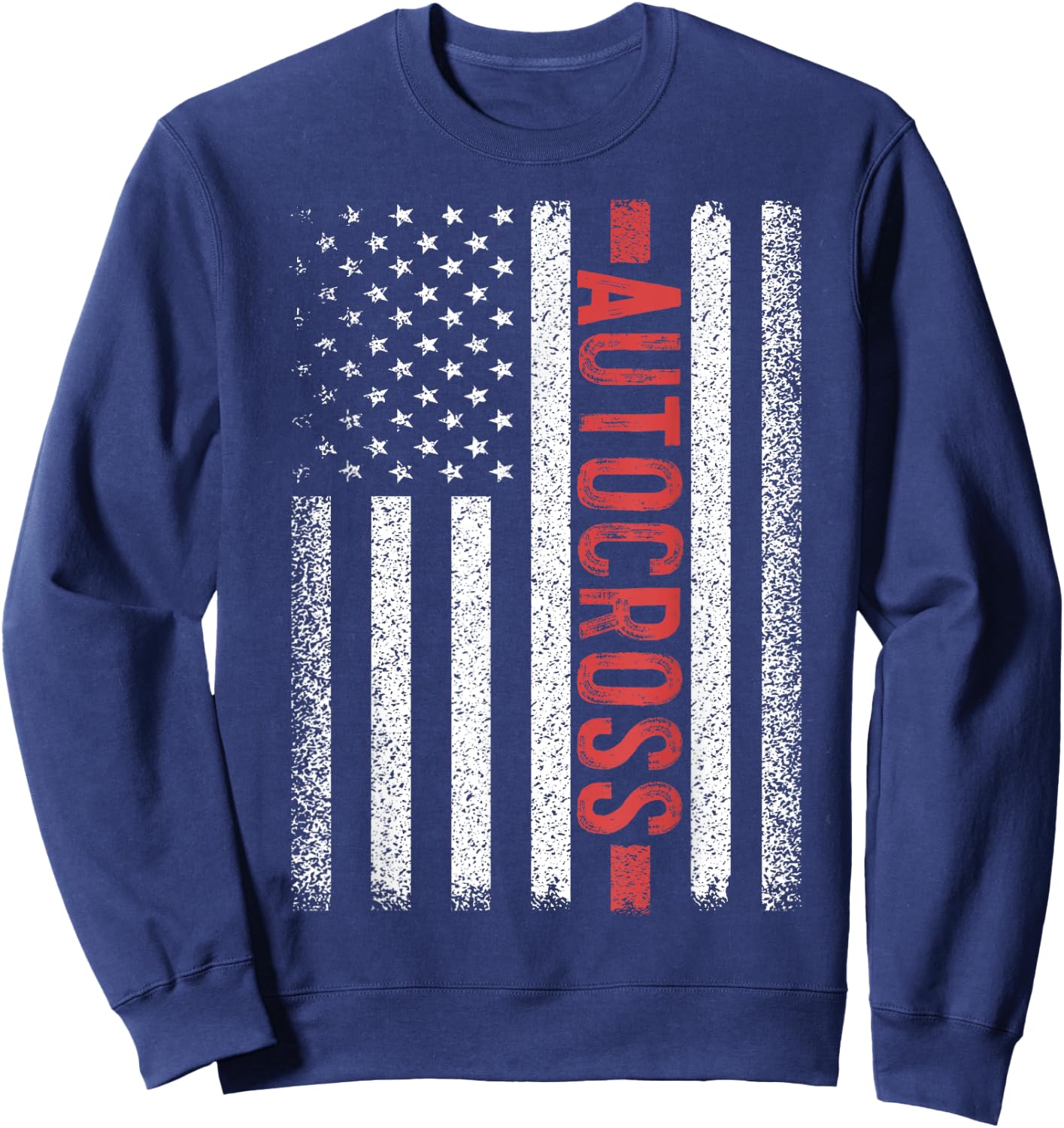 Autocross American Flag 4th of July Solo Auto-x Sweatshirt - Sweatshirt | Navy