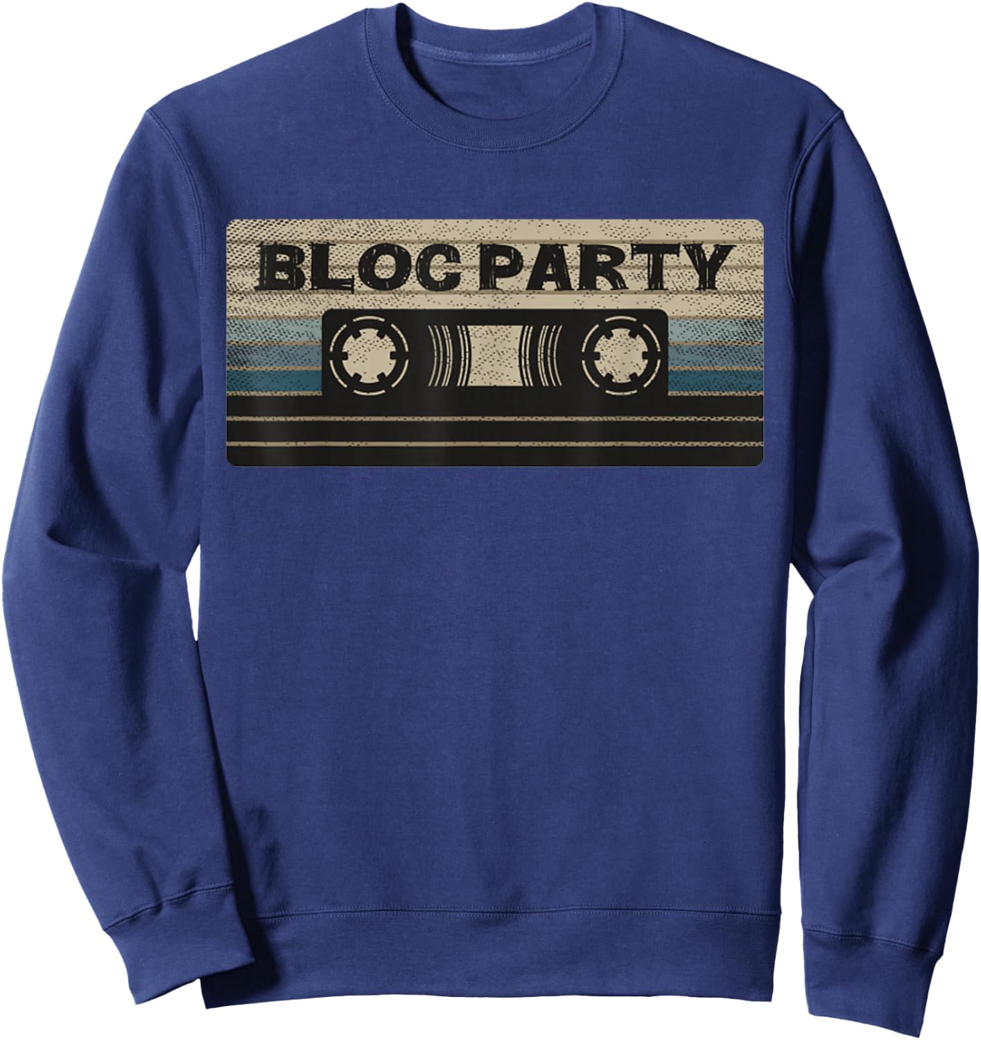 Vintage Bloc Cassette Party Mix Tape Music 2000s Rock , Black, S Sweatshirt - Sweatshirt | Navy