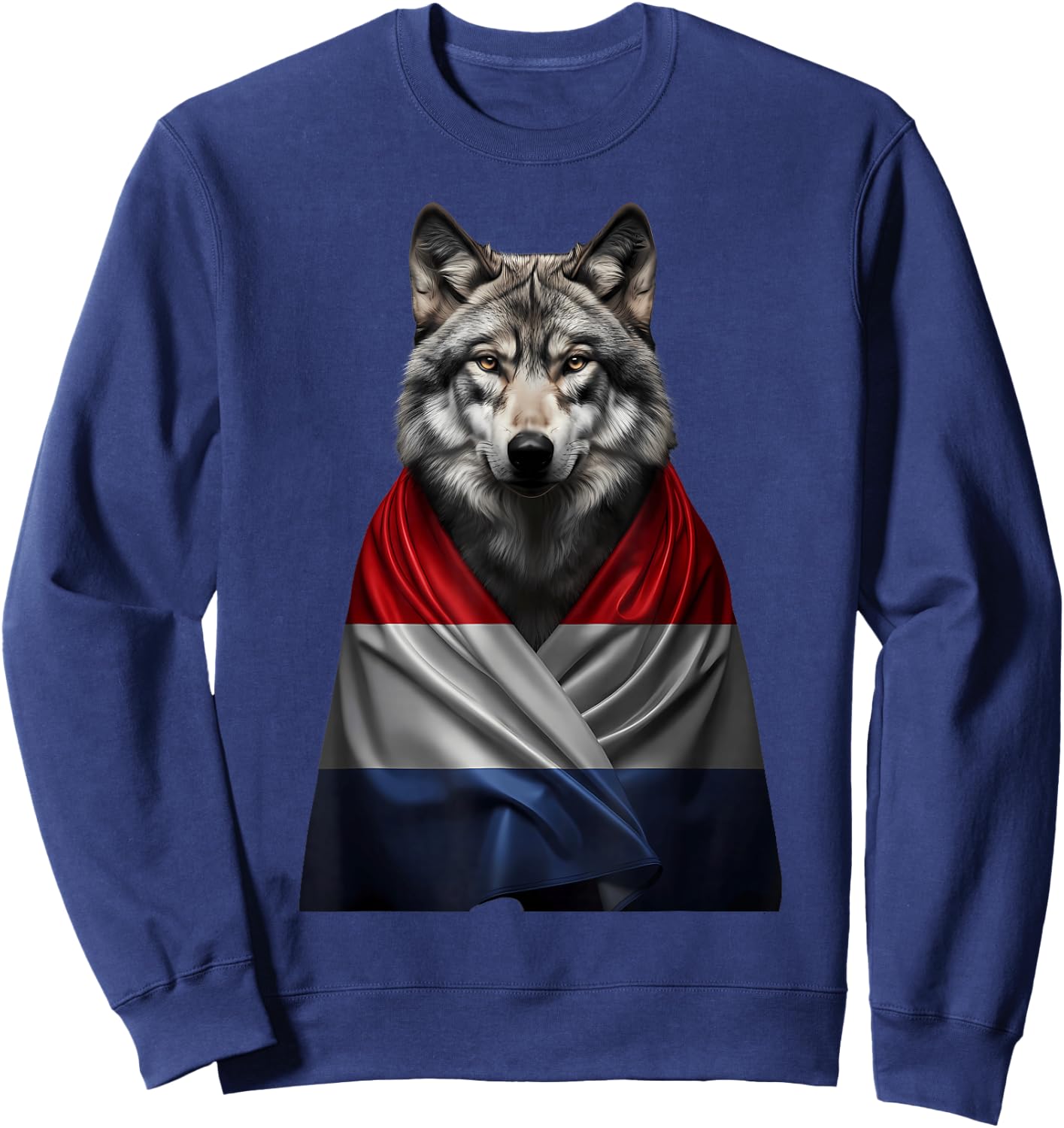Netherlands Flag Wolf Dutch Roots Nederland Sweatshirt - Sweatshirt | Navy