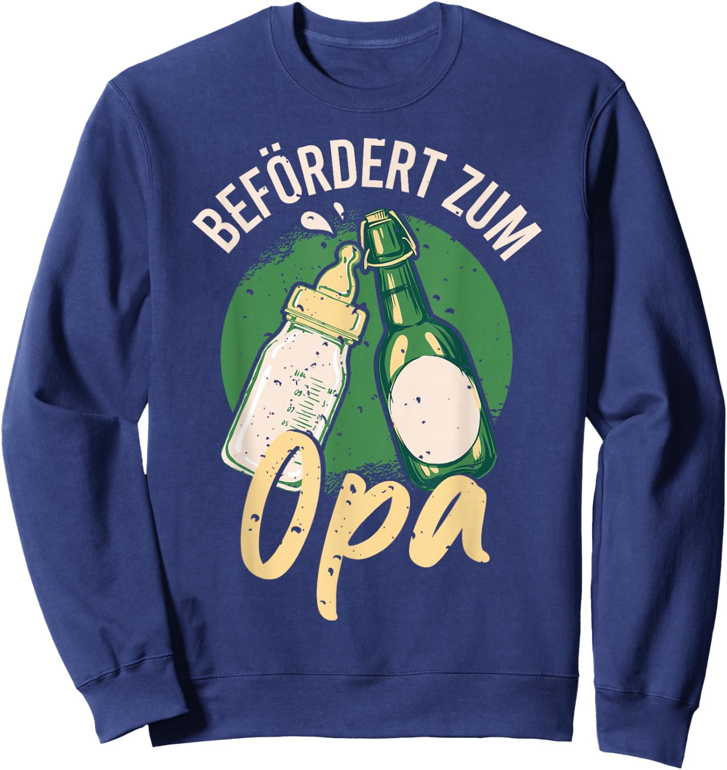 Men's with German Text "Zum Opa Befört, black Sweatshirt - Sweatshirt | Navy