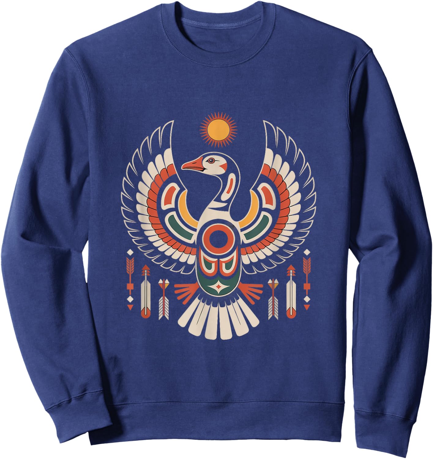 Goose Indigenous Indian Tribal Art Native American Sweatshirt - Sweatshirt | Navy