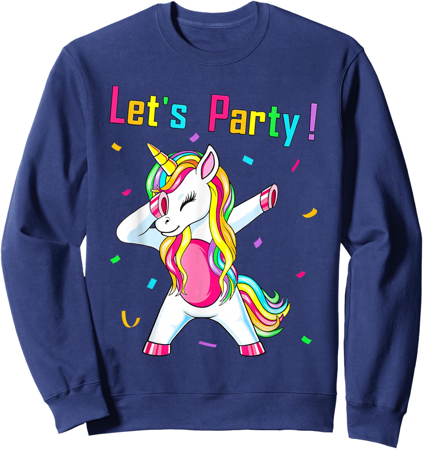 Unicorn Lets Party Outfit Women's Girls Dancing Unicorn , black Sweatshirt - Sweatshirt | Navy