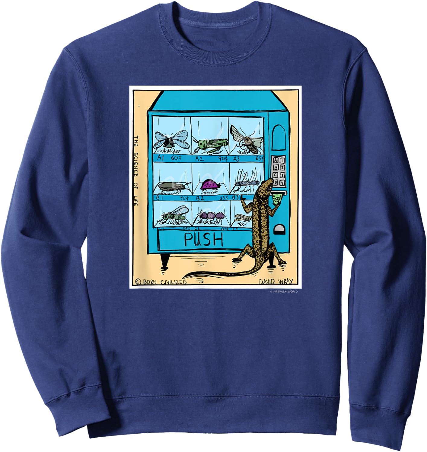 Reptile Vending Machine Funny Lizard Novelty Gift Sweatshirt - Sweatshirt | Navy