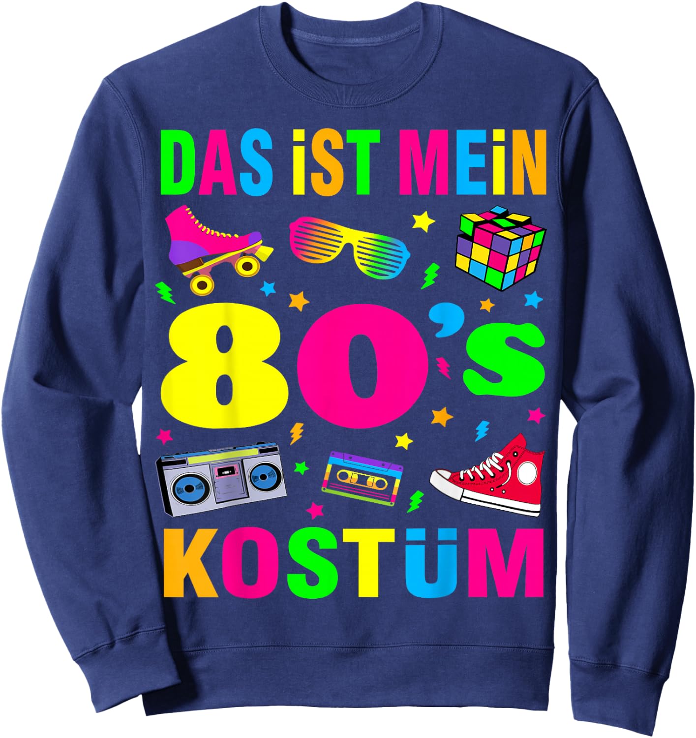 80s Theme Party 80s Costume - I Love the 80s Sweatshirt - Sweatshirt | Navy