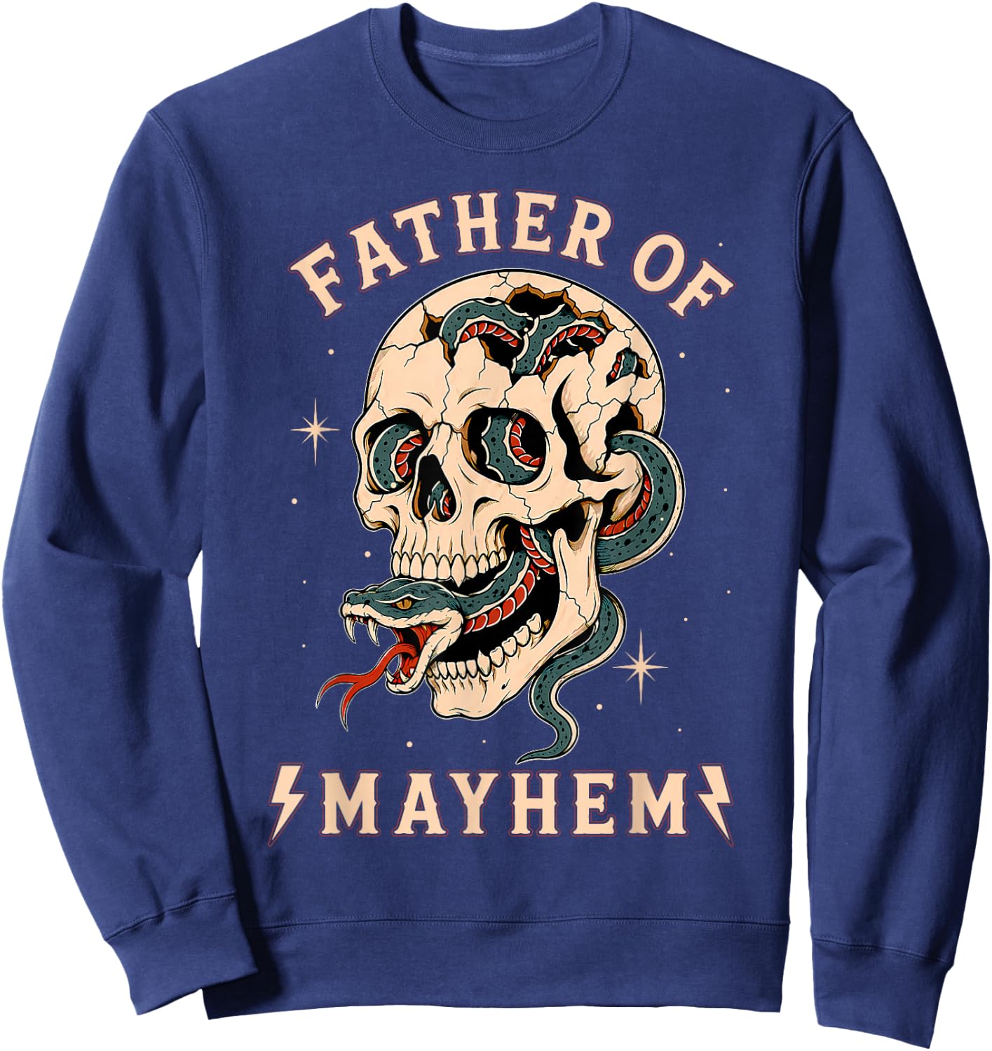 Father of Mayhem Men Dad Funny Father's Day Men Dad Gifts Sweatshirt - Sweatshirt | Navy