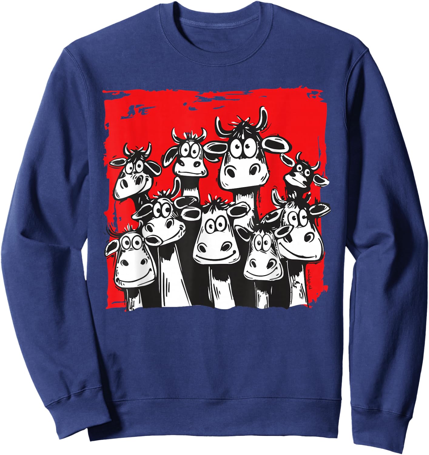 Funny Cow Faces Sweatshirt - Sweatshirt | Navy