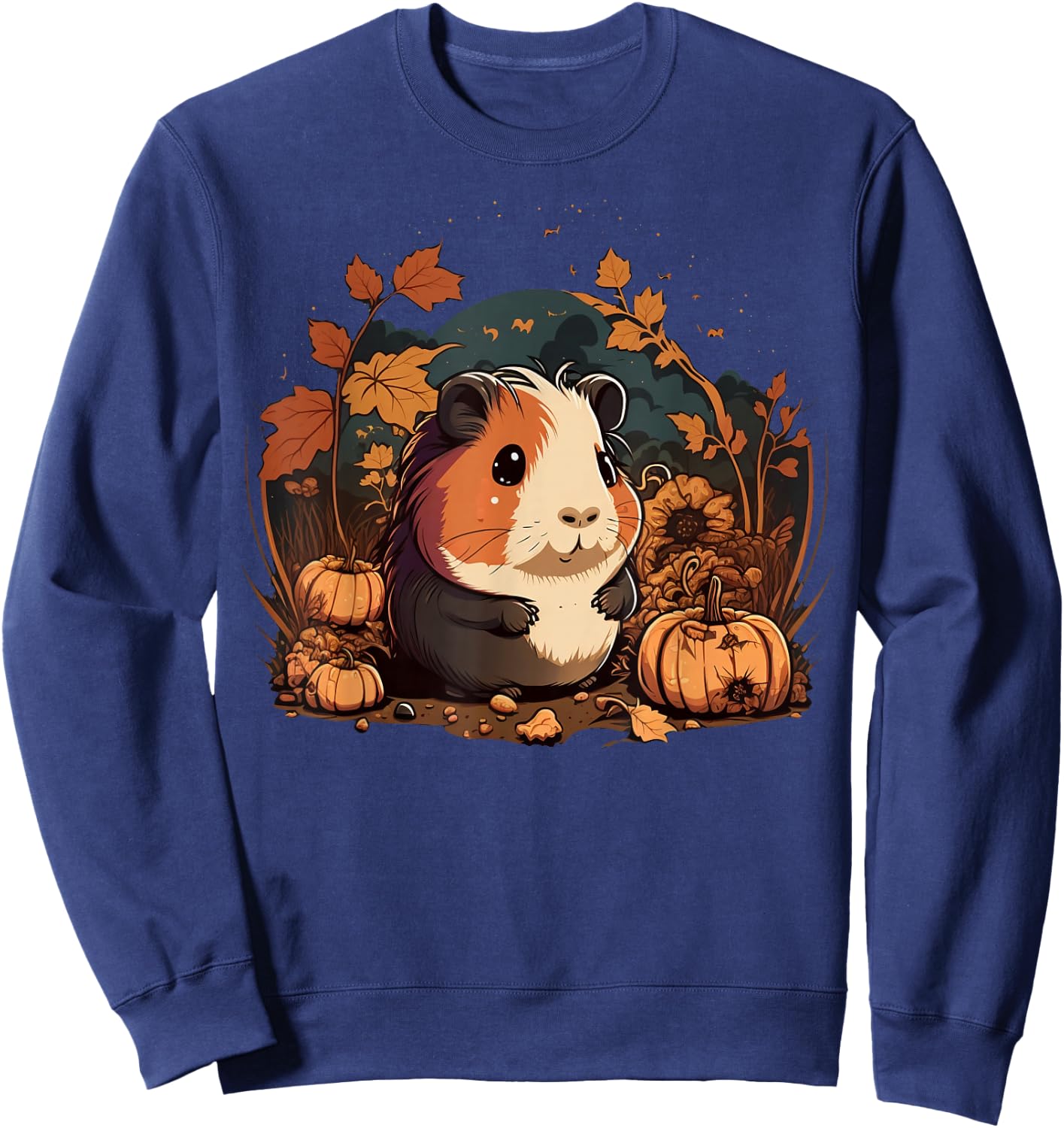 Pumpkin Guinea Pig costume on Guinea Pig Halloween Sweatshirt - Sweatshirt | Navy