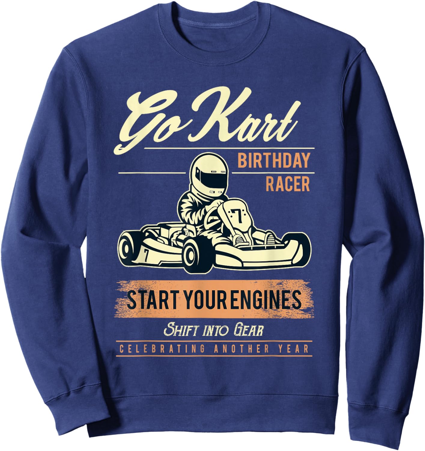 Go Kart Birthday Party T Shirt Sweatshirt - Sweatshirt | Navy