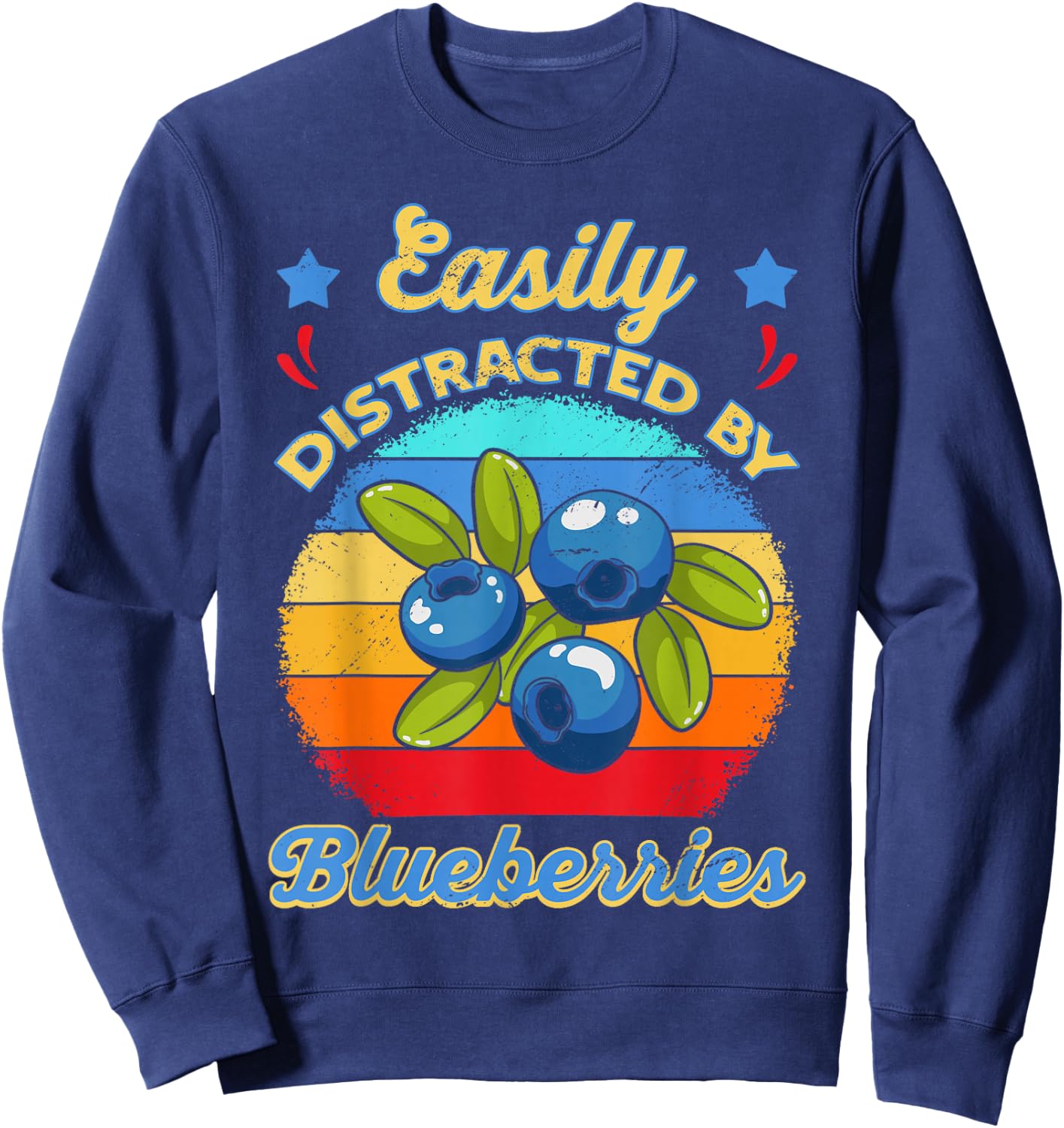 Vintage Blueberries Fruitivore Accessory Fruits Antioxidants Sweatshirt - Sweatshirt | Navy