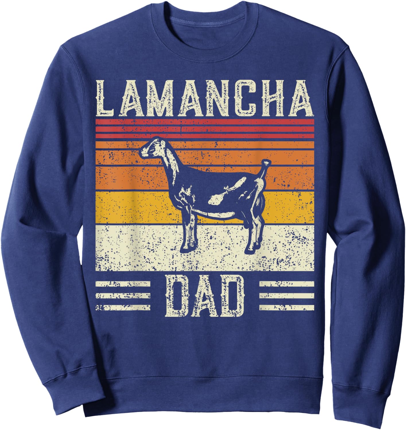 Best Goat Dad Men - Vintage LaMancha Sweatshirt - Sweatshirt | Navy