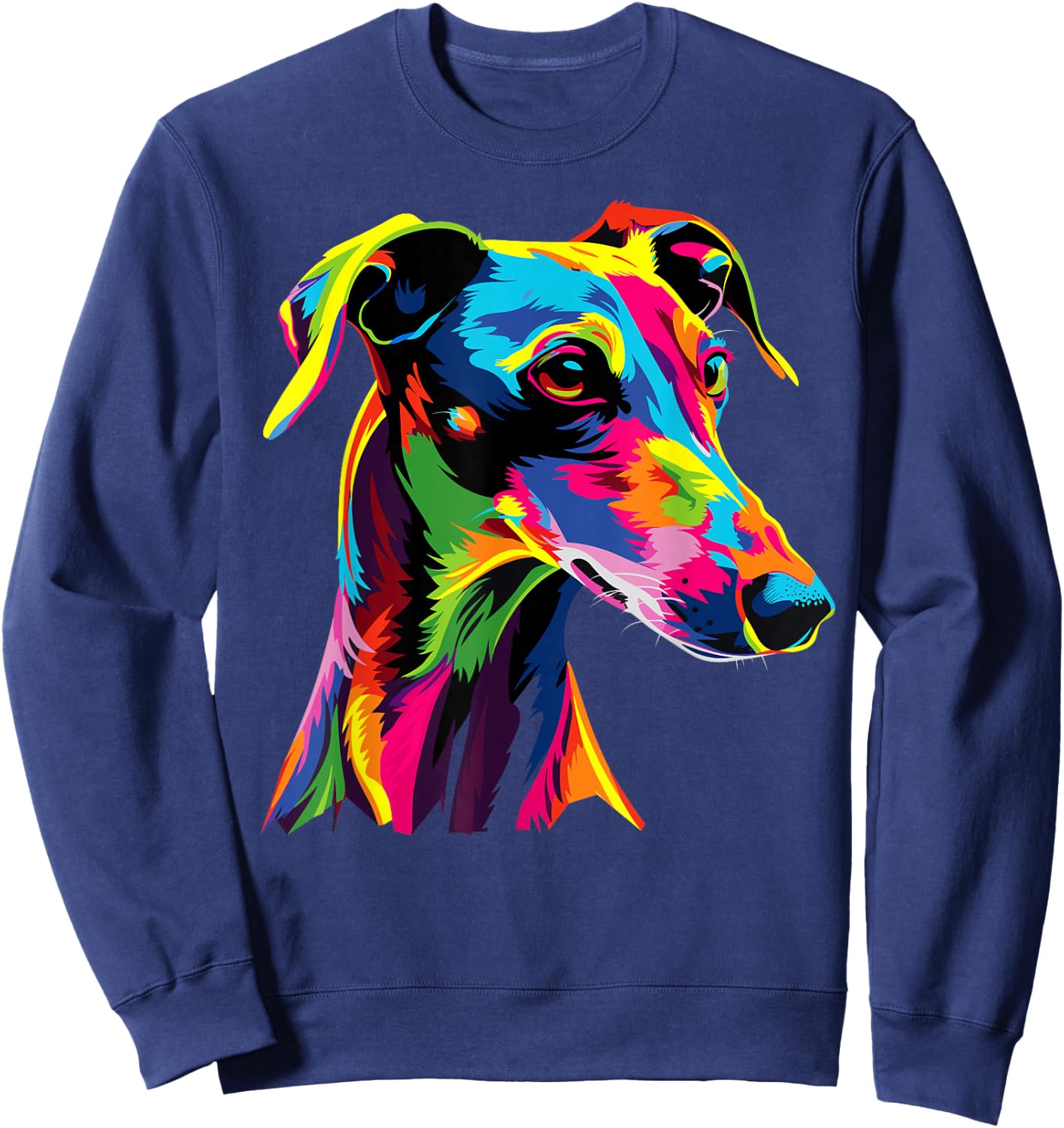 Windhund Hunde Bunte Farben Pop Art Greyhound Windhunde Sweatshirt - Sweatshirt | Navy
