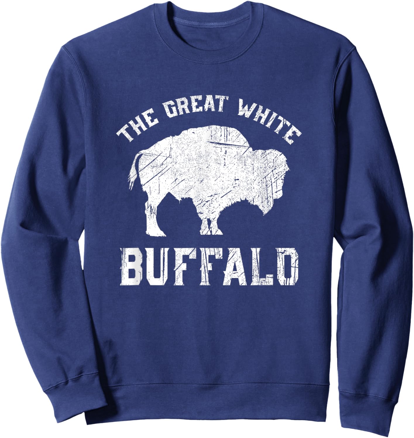 The Great White Buffalo Native American Inspired Sweatshirt - Sweatshirt | Navy
