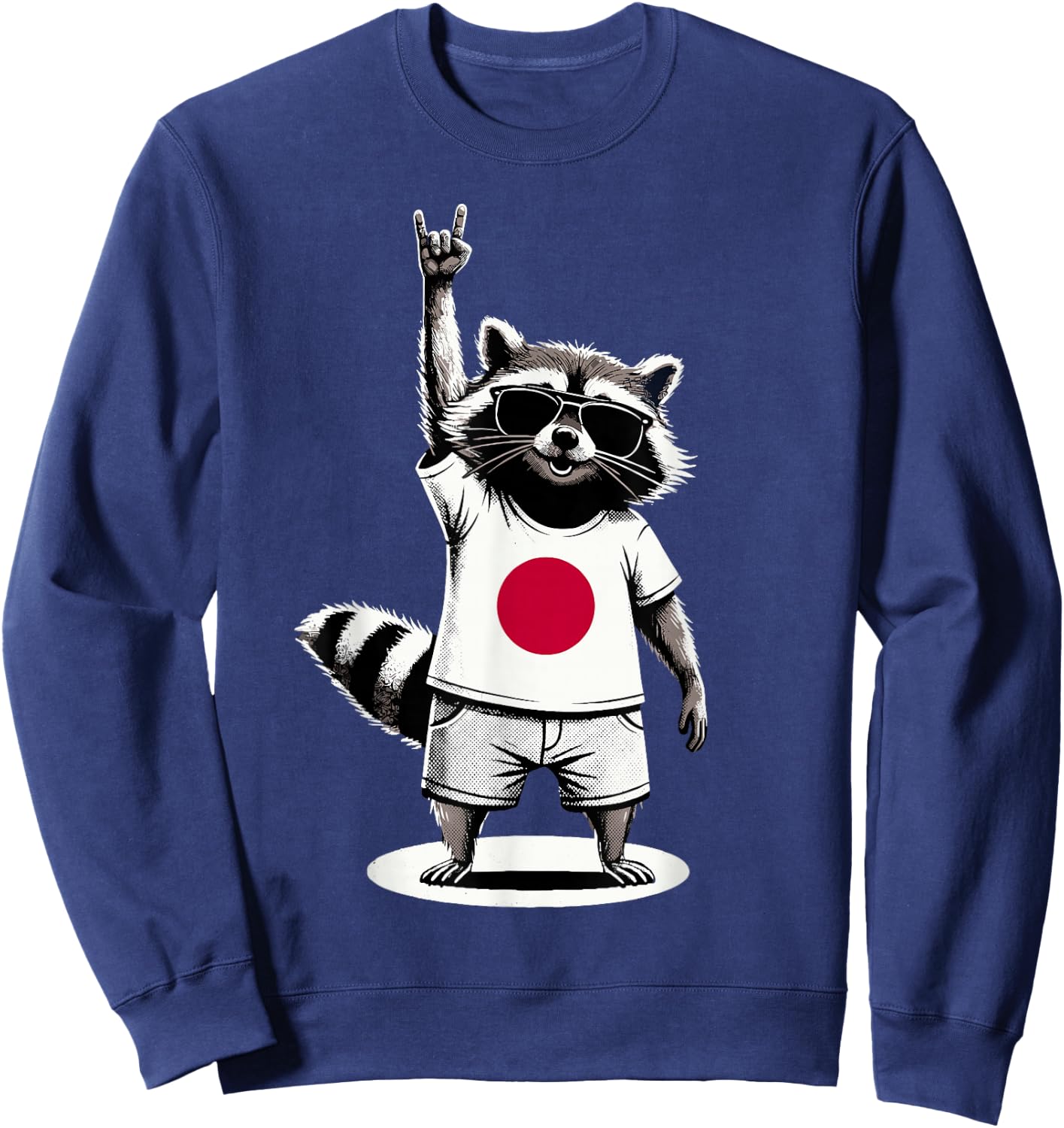 Japanese Flag Raccoon Japan Sweatshirt - Sweatshirt | Navy