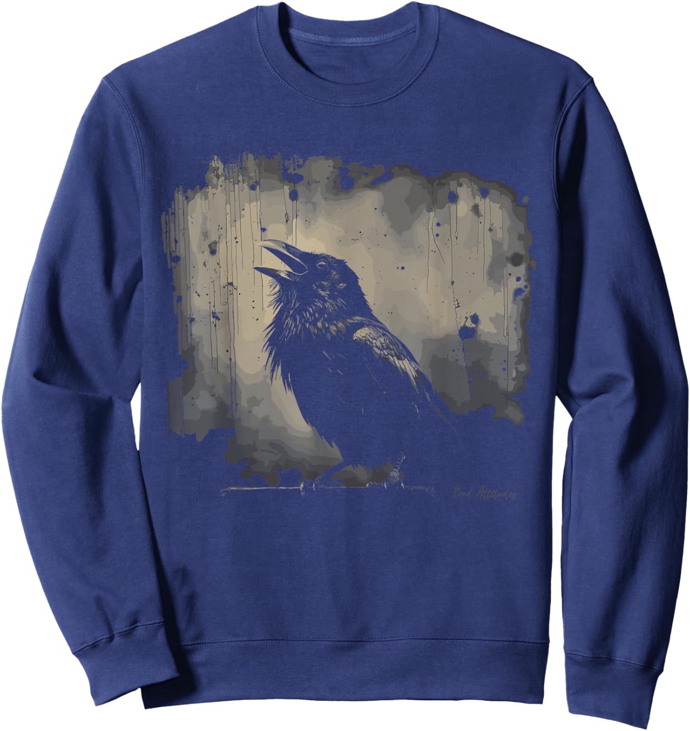 Dark Art Goth Raven Soft Grunge Aesthetic Gothic Raven Crow , black Sweatshirt - Sweatshirt | Navy