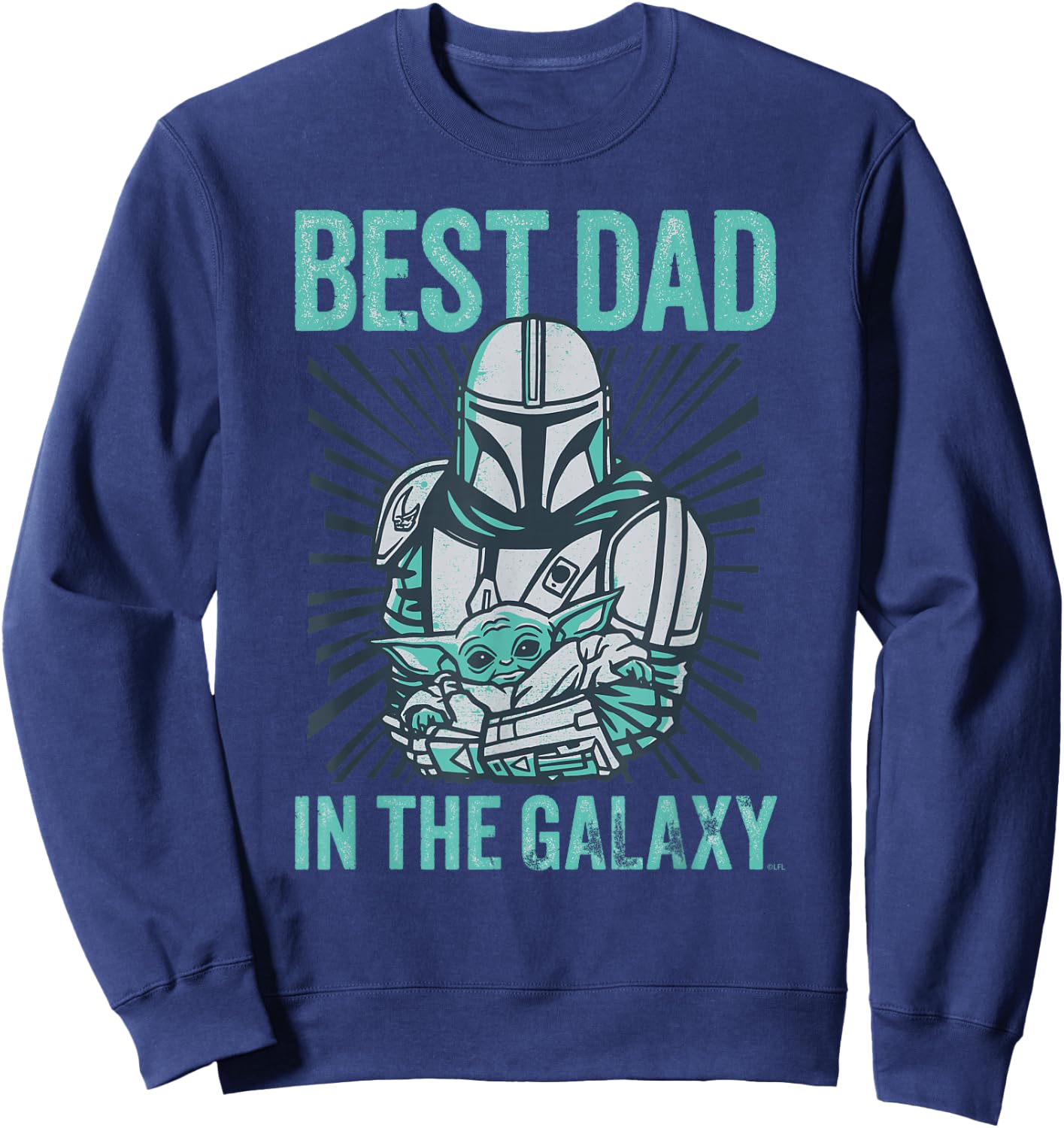 Star Wars The Mandalorian and Grogu Best Dad in The Galaxy Sweatshirt - Sweatshirt | Navy