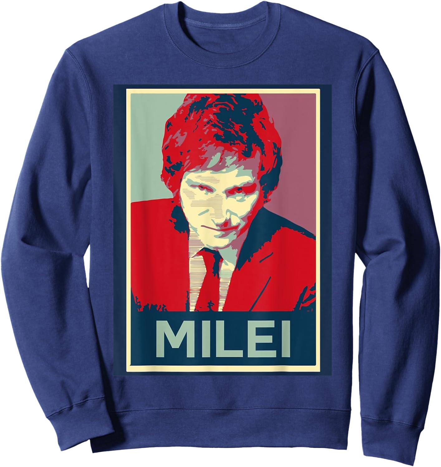 Peluca Milei - : Javier Milei Präsident - Schwarz, , Kurzarm, S, Polyester Sweatshirt - Sweatshirt | Navy