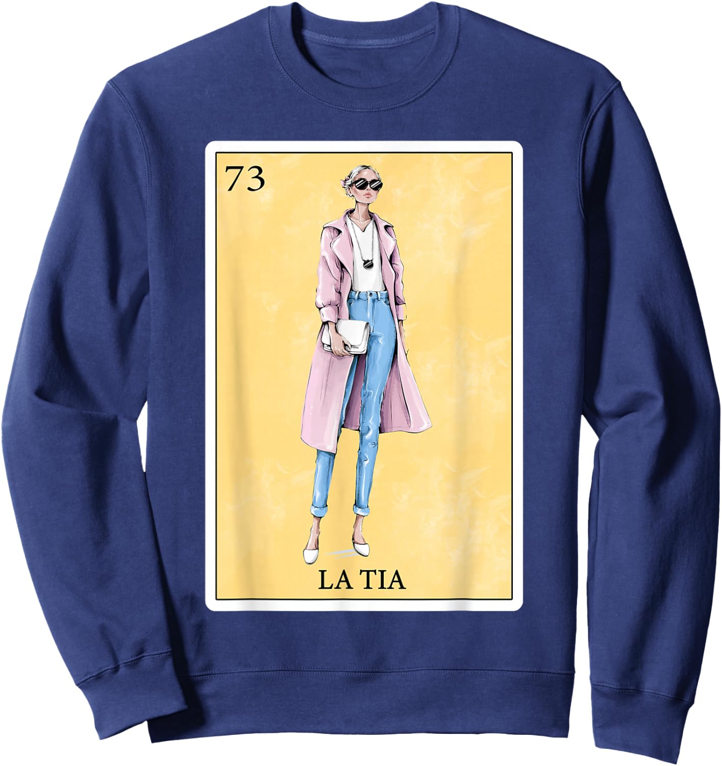 Funny Spanish-Mexican Bingo Gifts for Tia - La Tia Sweatshirt - Sweatshirt | Navy