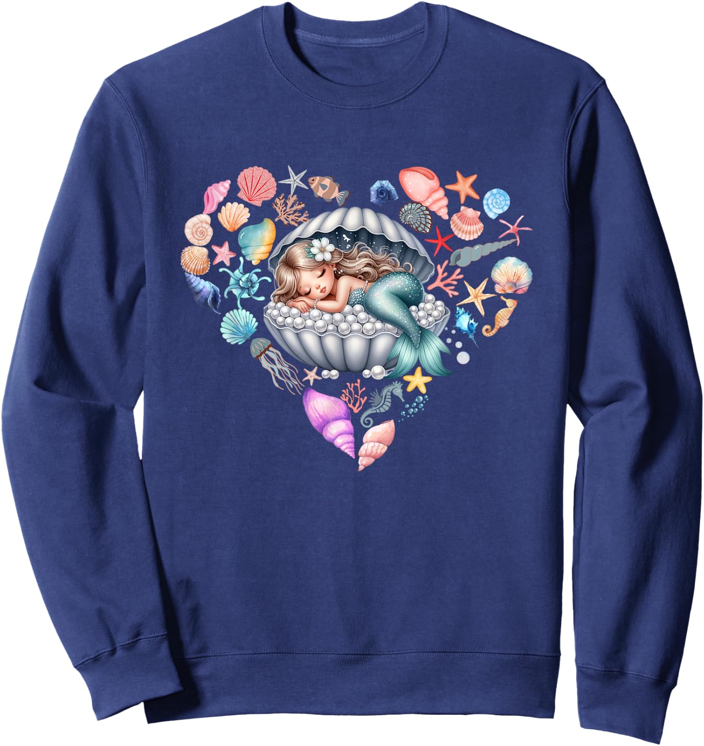 Sleeping Mermaid Underwater Love Sweatshirt - Sweatshirt | Navy