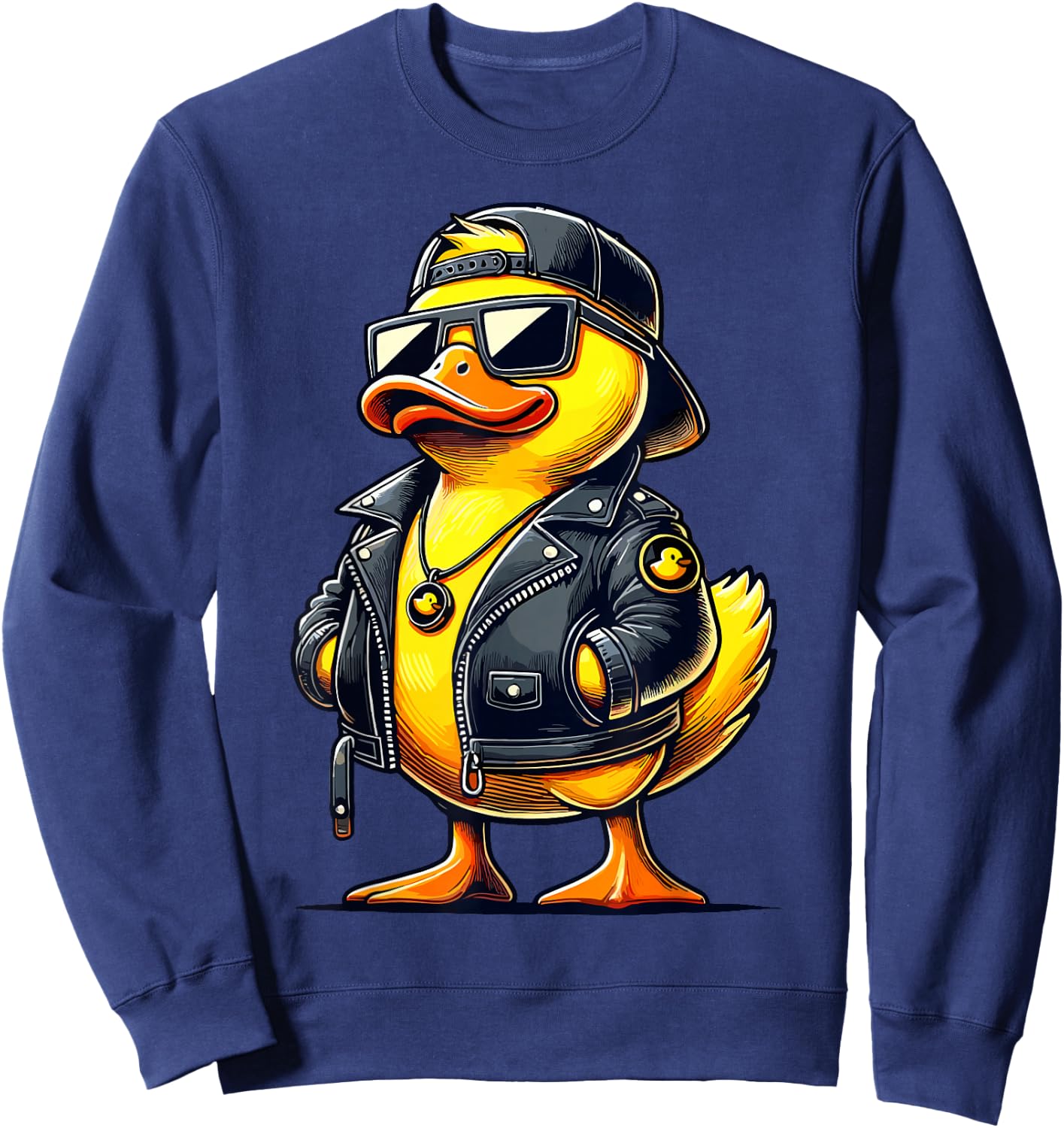 Cool Duck with Sunglasses Rubber Duck Sweatshirt - Sweatshirt | Navy