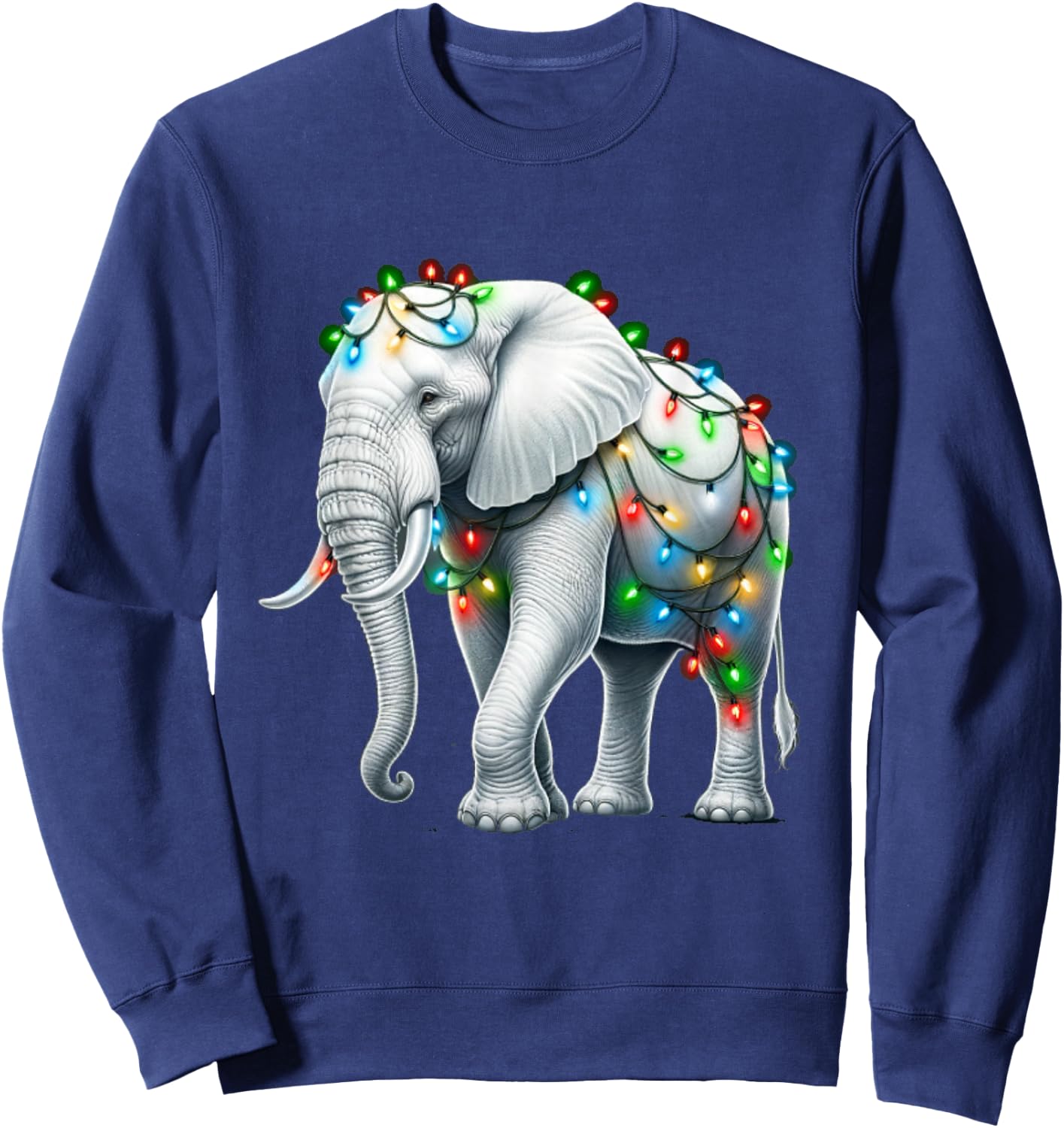 Funny White Elephant Wrapped Elephant Dumb Sweatshirt - Sweatshirt | Navy