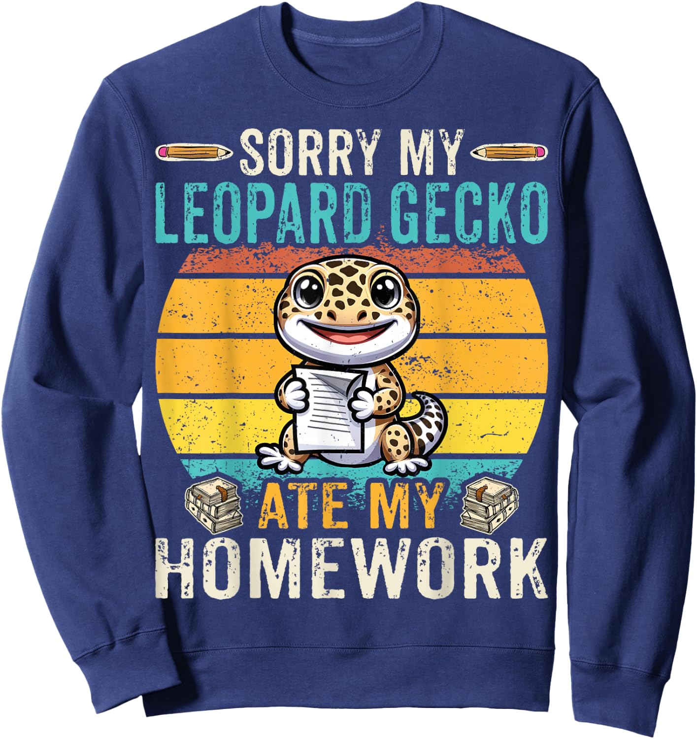 Sorry My Leopard Gecko Ate My Homework - Reptile Gecko Lover Sweatshirt - Sweatshirt | Navy