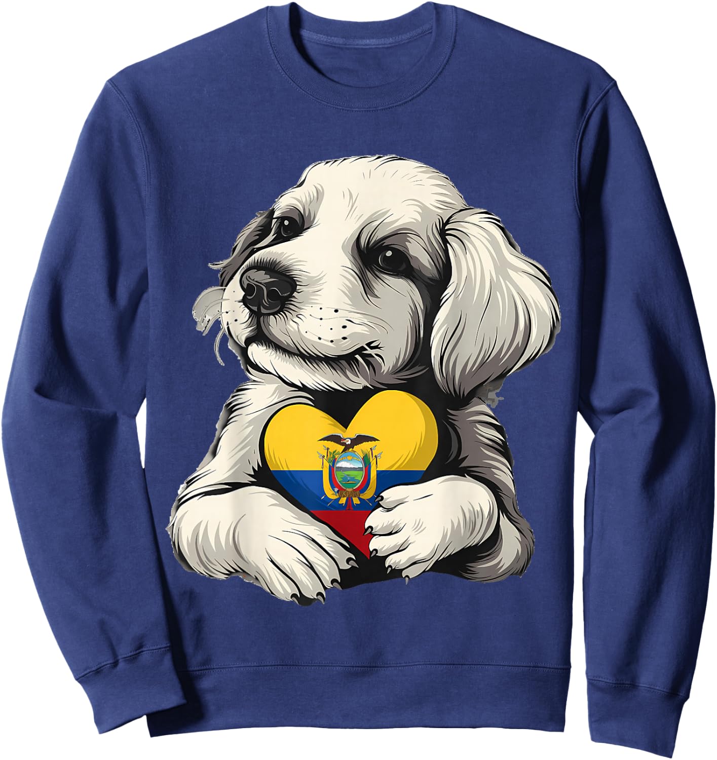Ecuador Flag Dog Ecuadorian Roots Sweatshirt - Sweatshirt | Navy