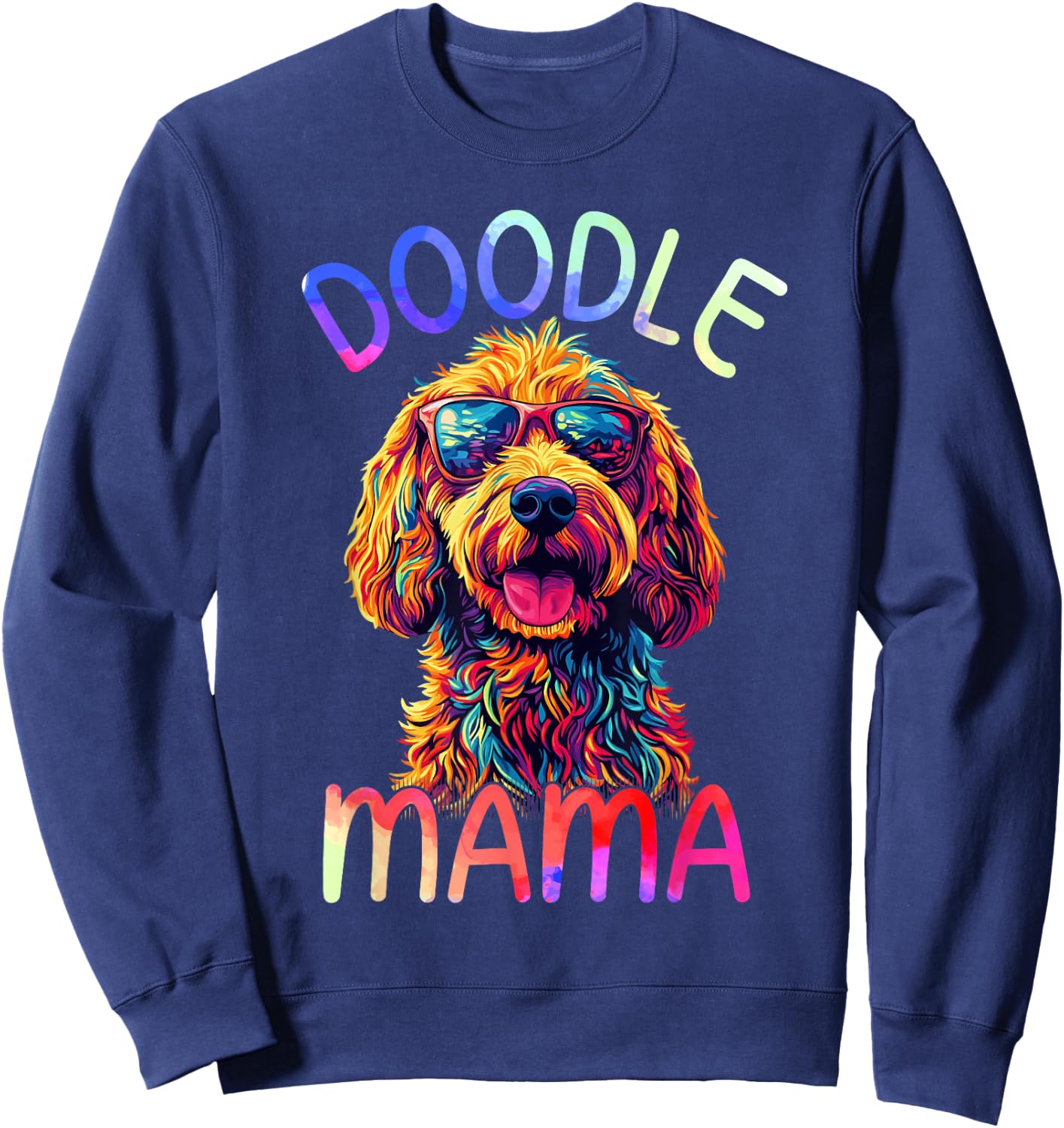 Goldendoodle Mom Mama Colorful Pop Art Goldendoodle Sweatshirt - Sweatshirt | Navy