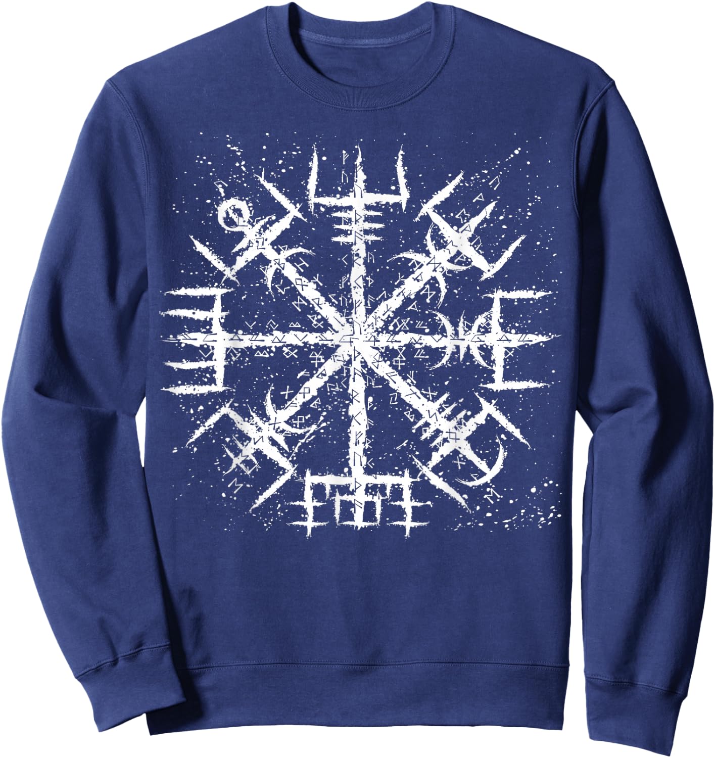 Compass Vegvisir Viking Symbol Nordic Rune Celtic Yggdrasil Sweatshirt - Sweatshirt | Navy