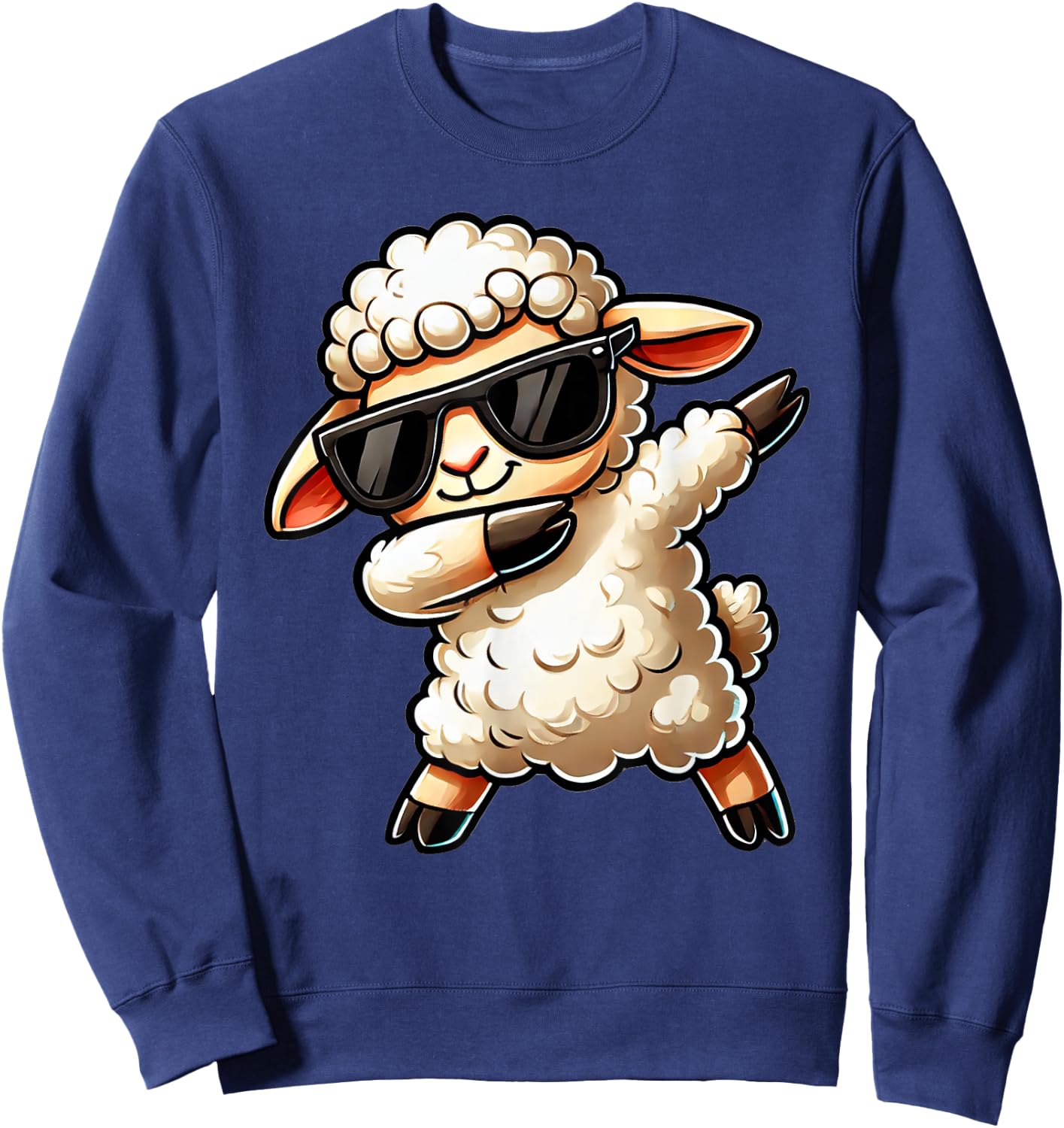 Dabbing Sheep Funny Sheep on Dabben Gift Sheep , black Sweatshirt - Sweatshirt | Navy