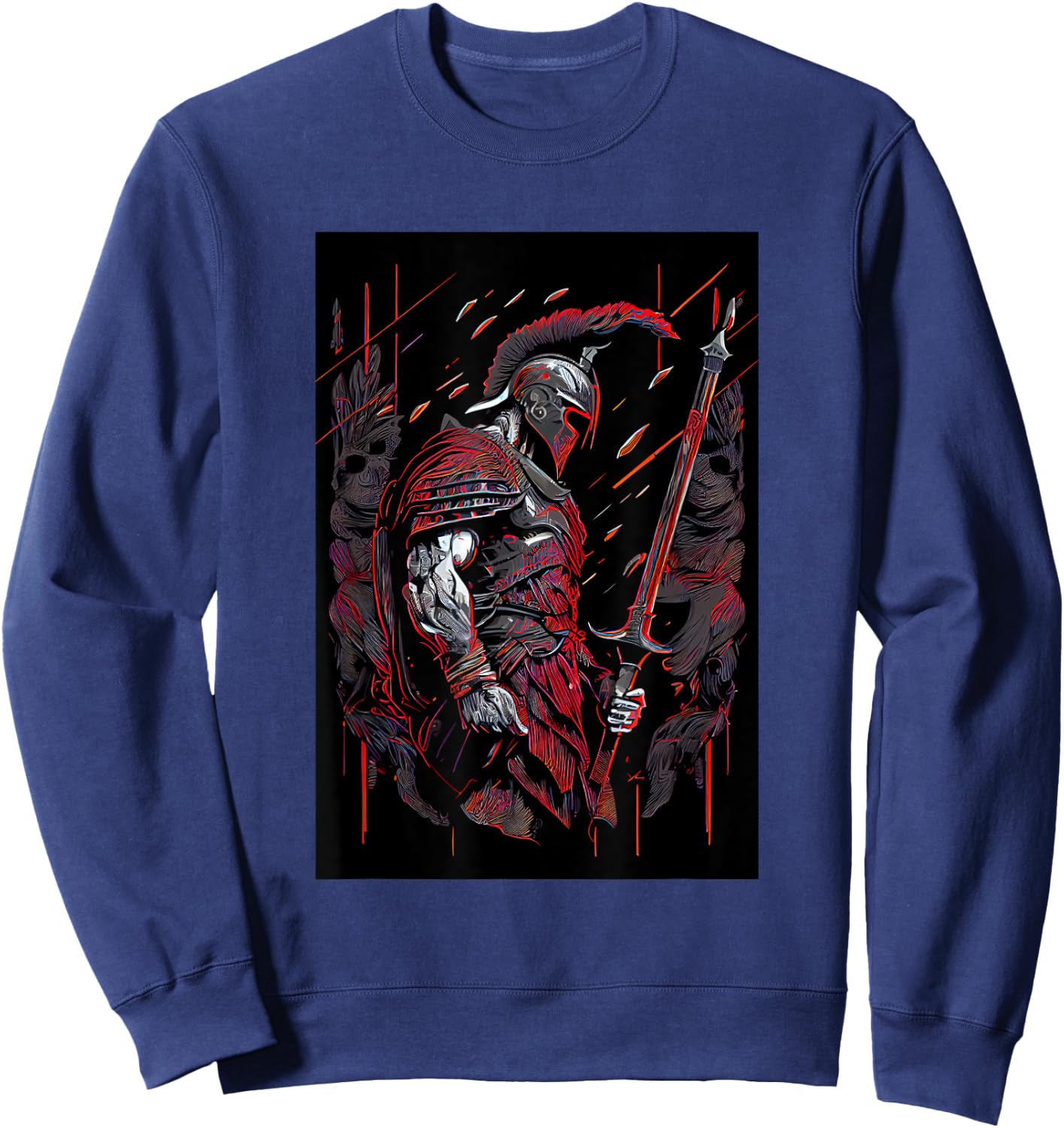 Epic Motivational Spartan Warrior Trojan Warrior Gladiator Sweatshirt - Sweatshirt | Navy