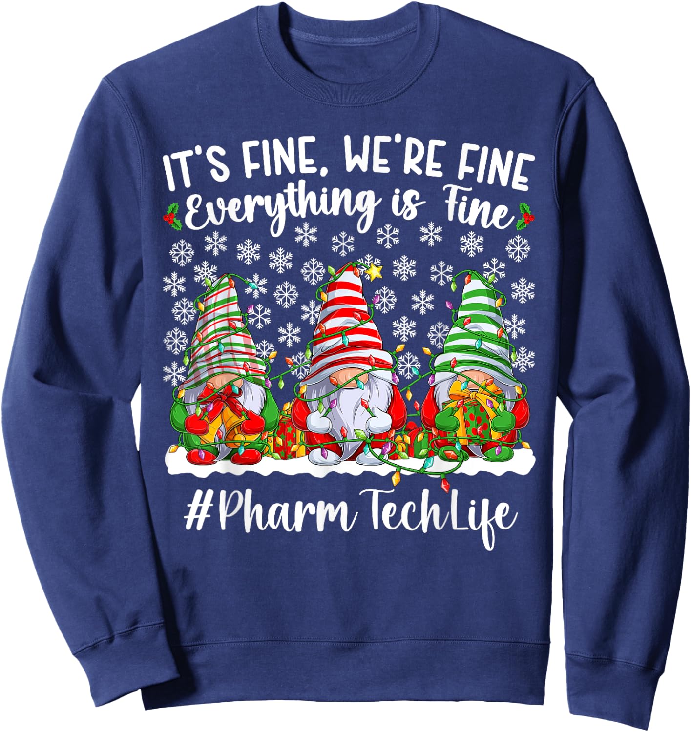Funny Pharmacy Technologist Christmas Pharm Tech Xmas Party Sweatshirt - Sweatshirt | Navy
