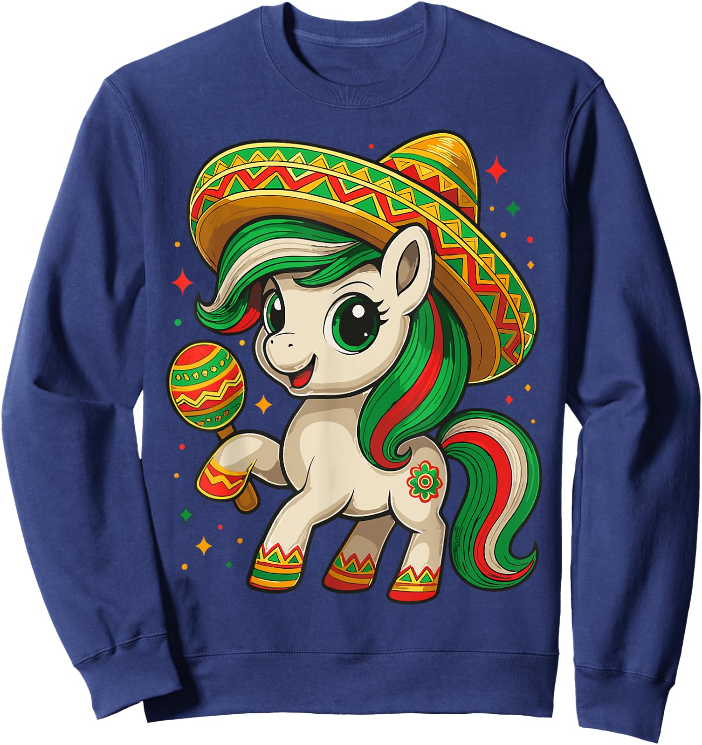 Unicorn Cinco de Mayo Mexican Sweatshirt - Sweatshirt | Navy