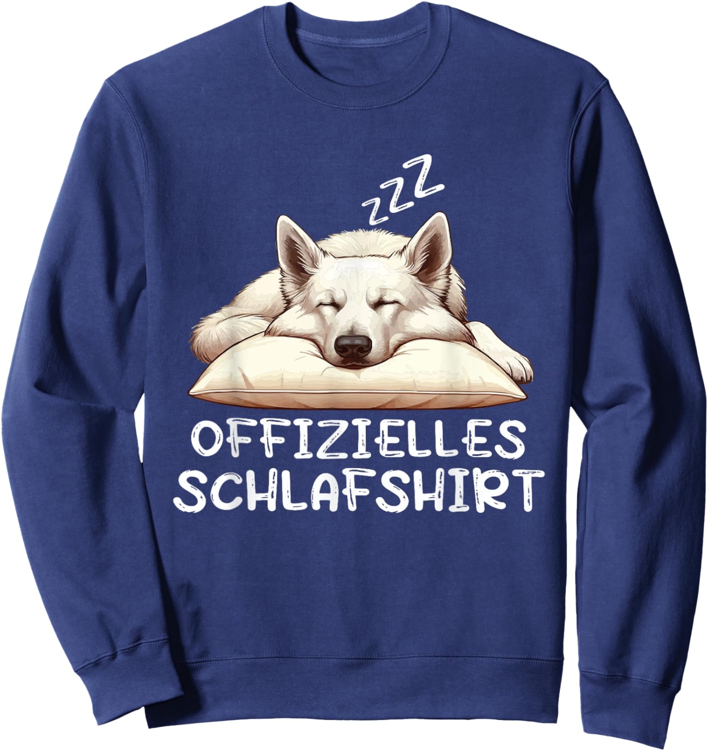Official Sleep Shirt White Shepherd Shepherd Dog , black Sweatshirt - Sweatshirt | Navy