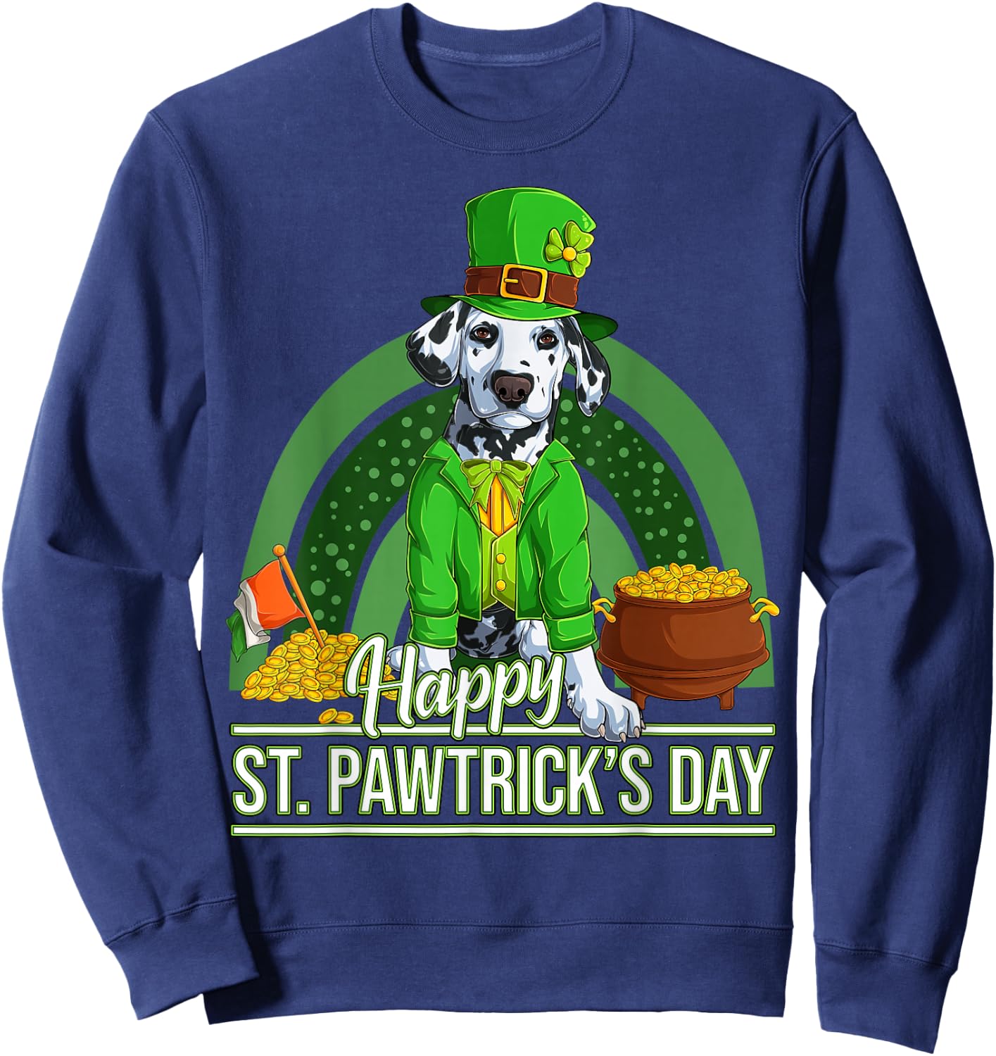 Dalmatian Dog St. Patricks Day Dalmatian Sweatshirt - Sweatshirt | Navy