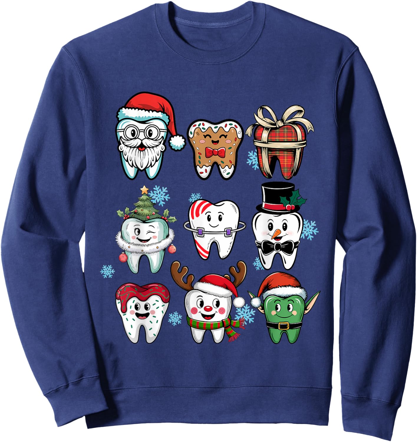 Dentist Dental Assistant Christmas Tooth Teeth Funny , black Sweatshirt - Sweatshirt | Navy