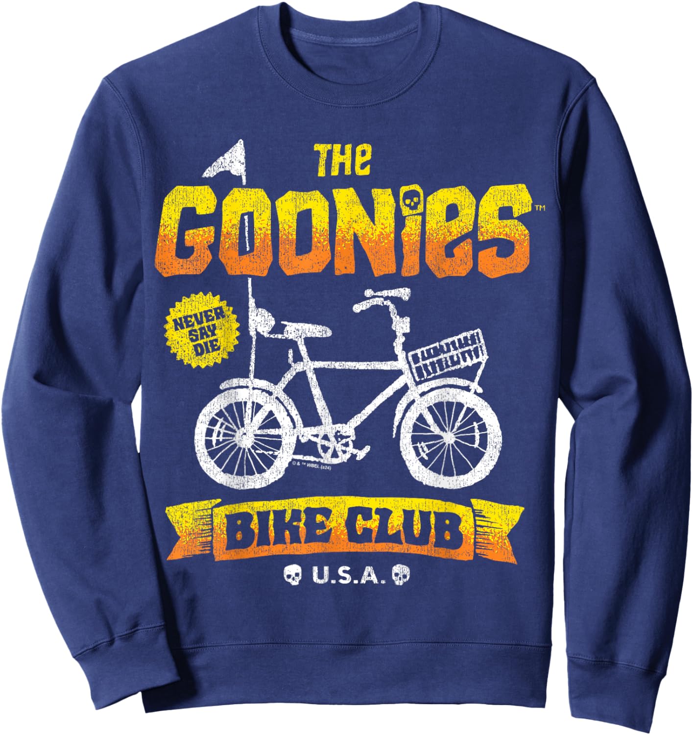The Goonies - Bike Club Never Say Die USA Sweatshirt - Sweatshirt | Navy