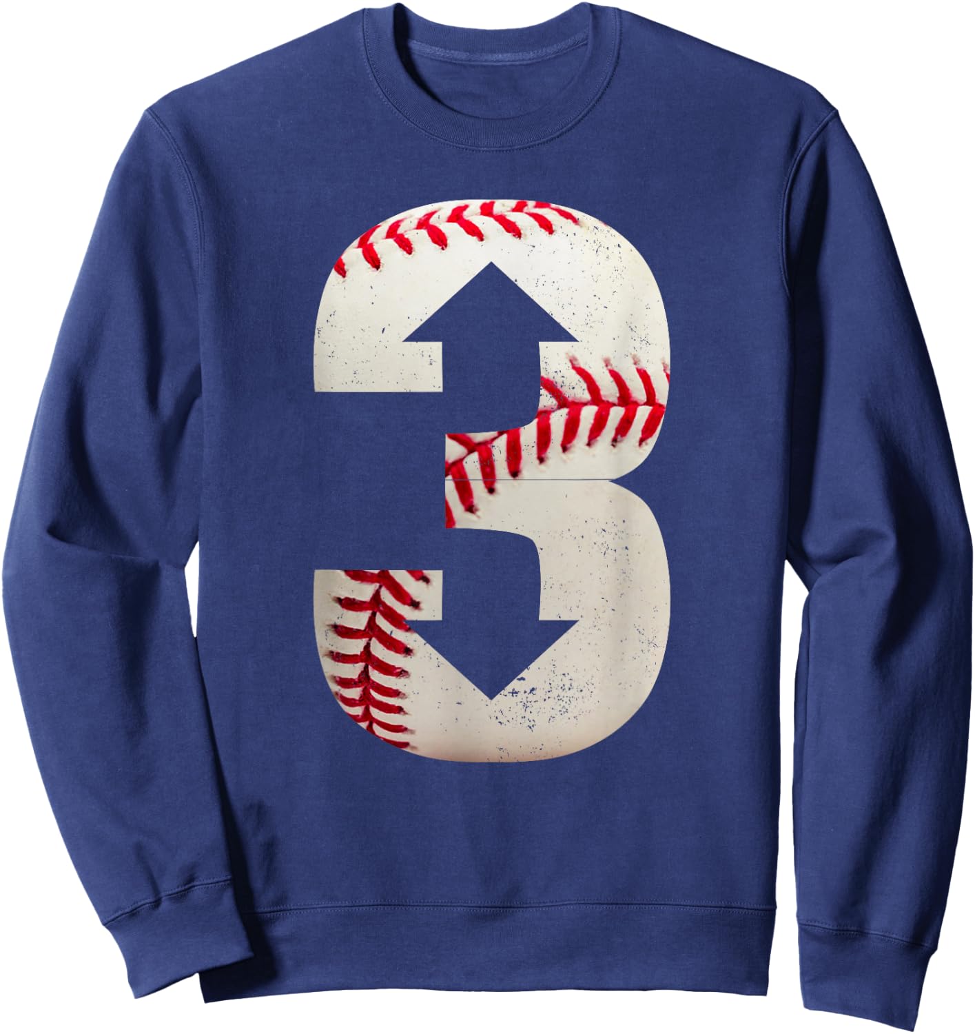 3 Up 3 Down | Three Up Three Down Baseball Sweatshirt - Sweatshirt | Navy