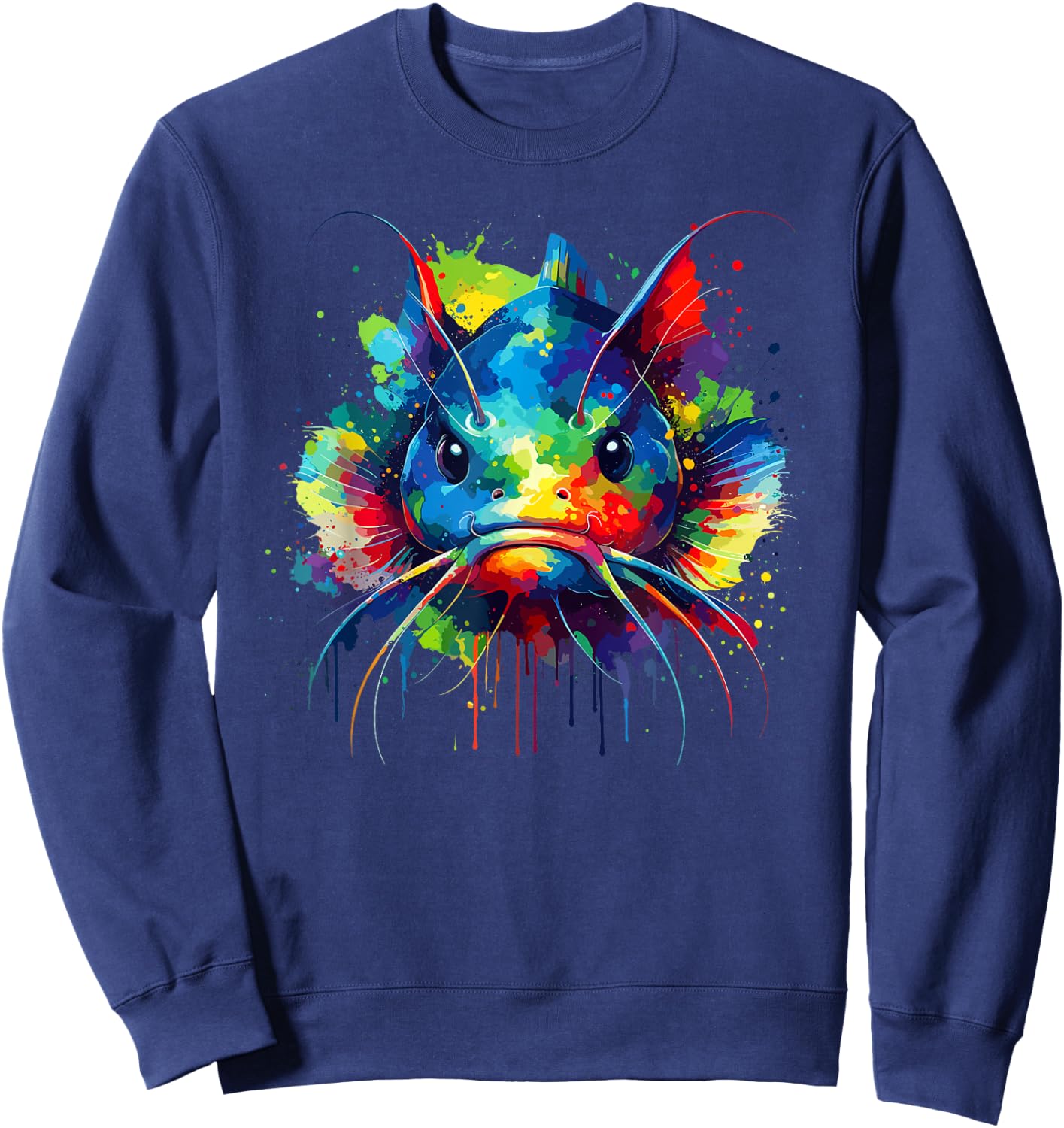 Colourful Splash Art Catfish Catfish , black Sweatshirt - Sweatshirt | Navy
