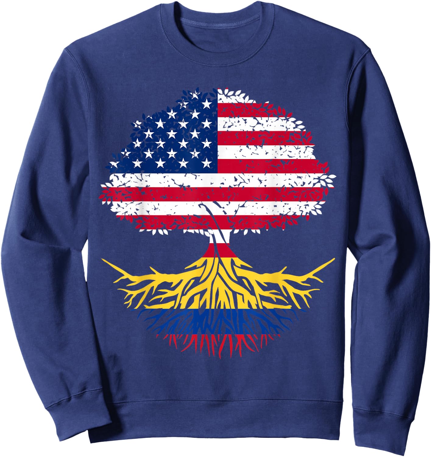 Colombian Roots American Grown Tree Flag US Sweatshirt - Sweatshirt | Navy
