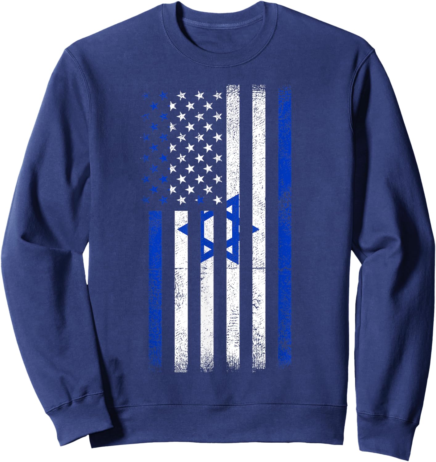 USA Flag Israel Sweatshirt - Sweatshirt | Navy