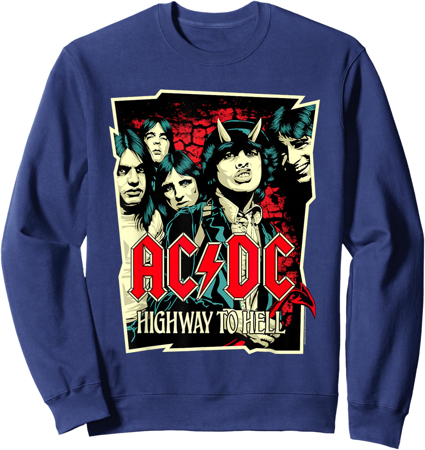 AC/DC Highway to Hell Illustration Sweatshirt - Sweatshirt | Navy