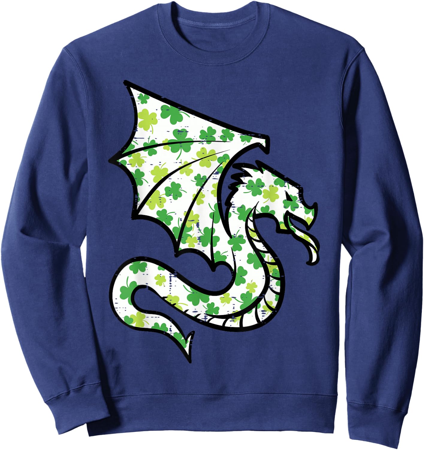 St Patricks Day Dragon Shamrocks Saint Pattys Women Kids Men Sweatshirt - Sweatshirt | Navy