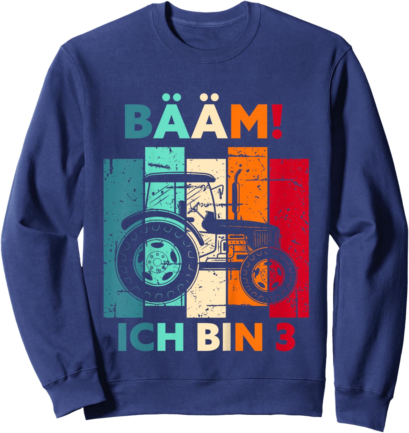 Bääm! Ich Bin 3 Jahre DREI Junge 3. Geburtstag Traktor Sweatshirt - Sweatshirt | Navy
