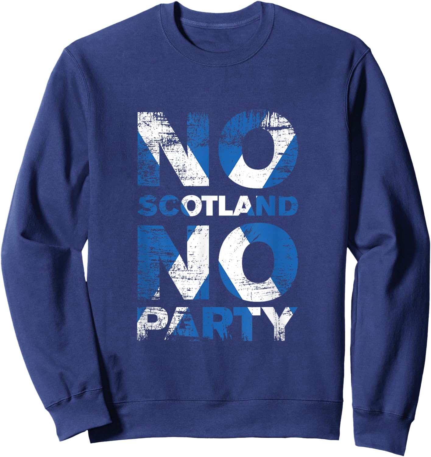 Schottisches Banner Fan Schottland Flagge Retro No Scotland No Party Sweatshirt - Sweatshirt | Navy