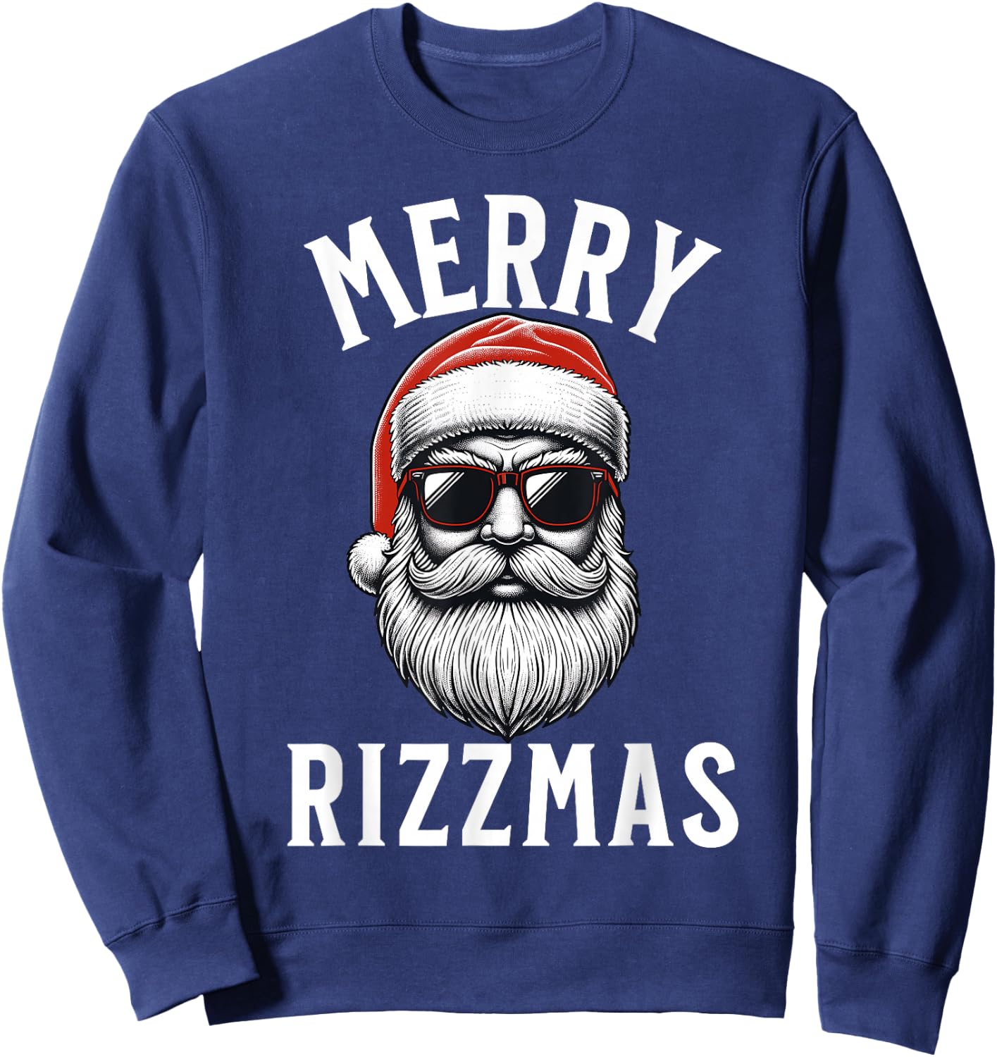 Merry Rizzmas Funny Christmas Teen Boys Kids Men Silly Santa Sweatshirt - Sweatshirt | Navy