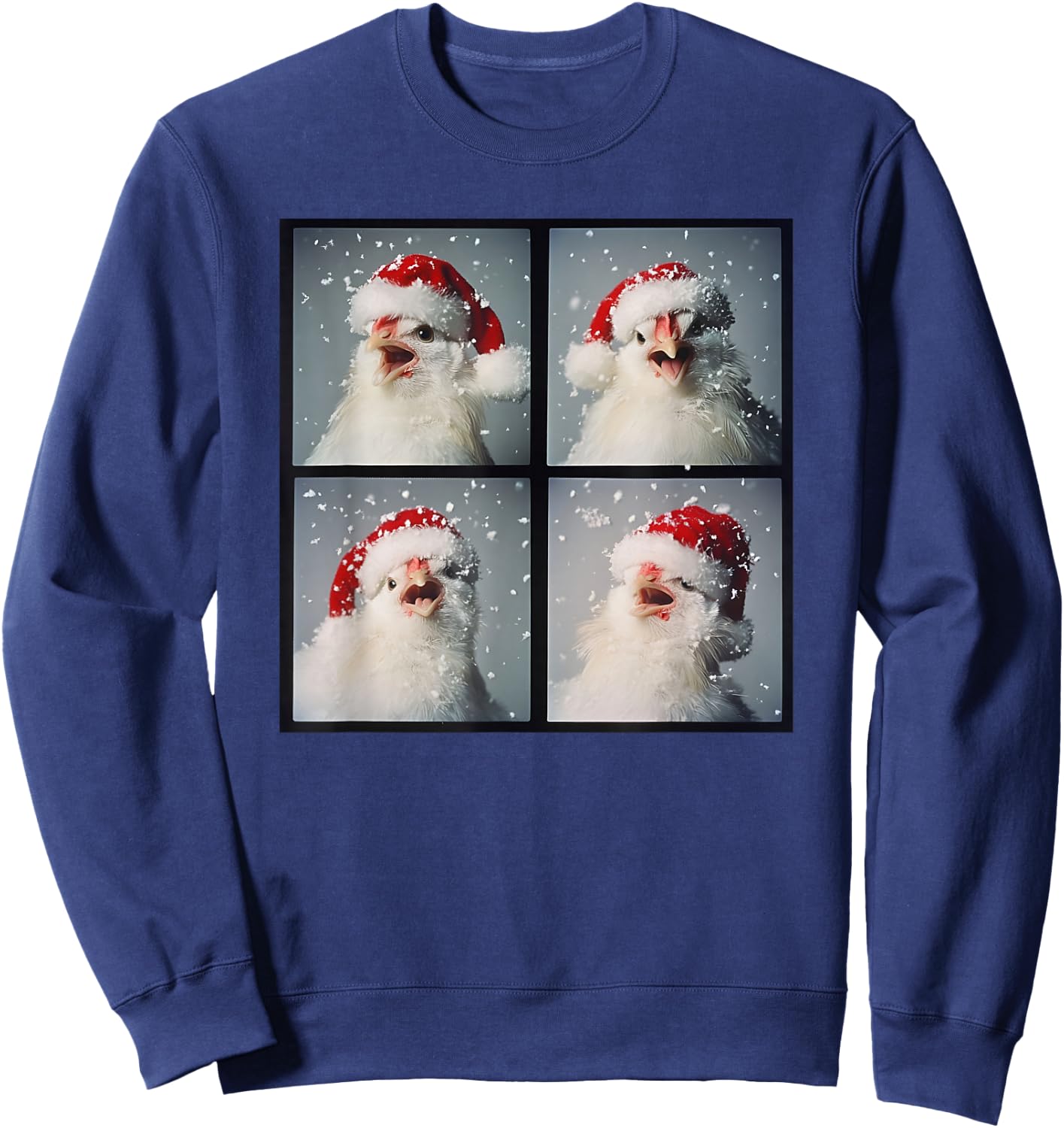 Chicken Farm Bird Men Kids Women Christmas Silkie Chicken Sweatshirt - Sweatshirt | Navy