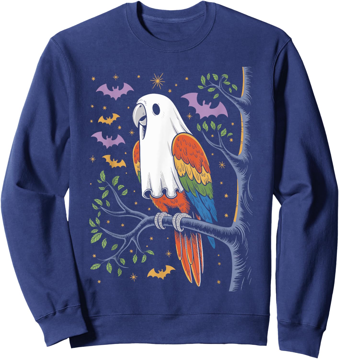 Funny Ghost Parrot Lovers Spooky Halloween Costume Sweatshirt - Sweatshirt | Navy