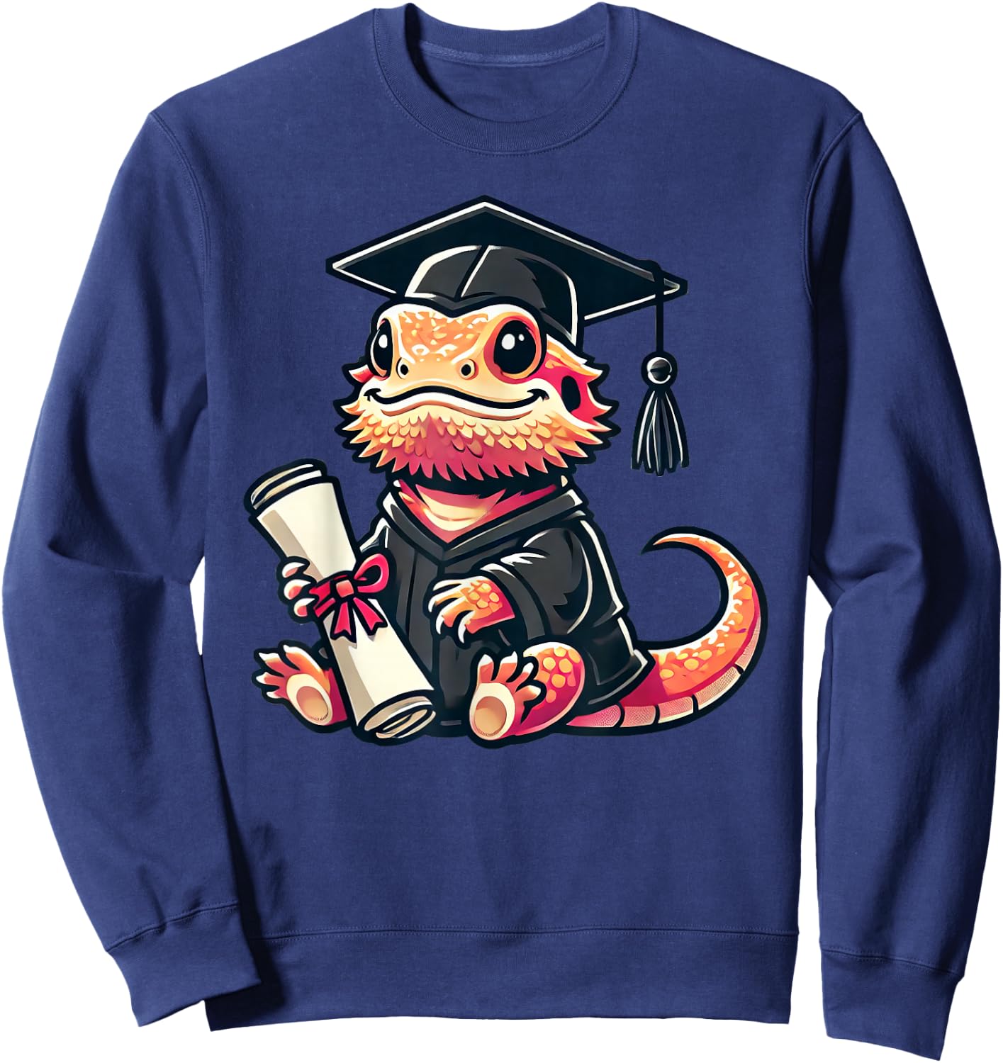 Cute Bearded Dragon Graduation Sweatshirt - Sweatshirt | Navy